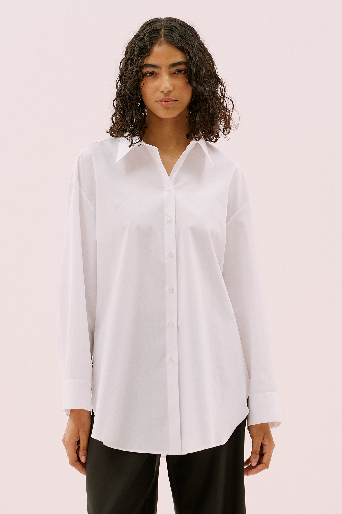 Boyfriend Poplin Gömlek Beyaz