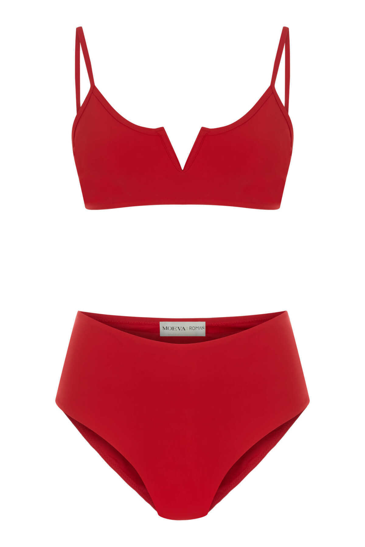Yüksek Bel Bikini Takım Kırmızı