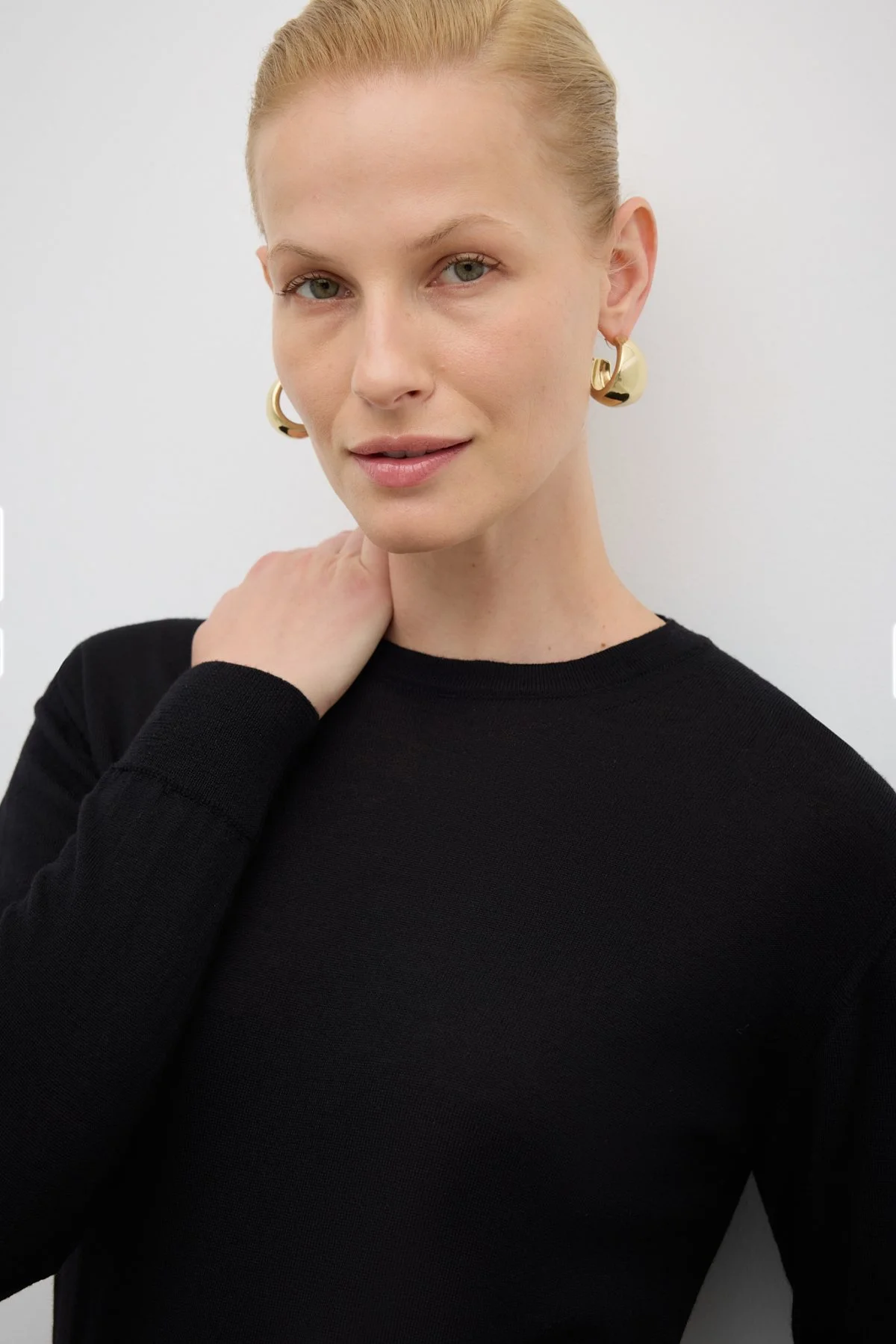 %100 Yün Bisiklet Yaka Triko Siyah - 3