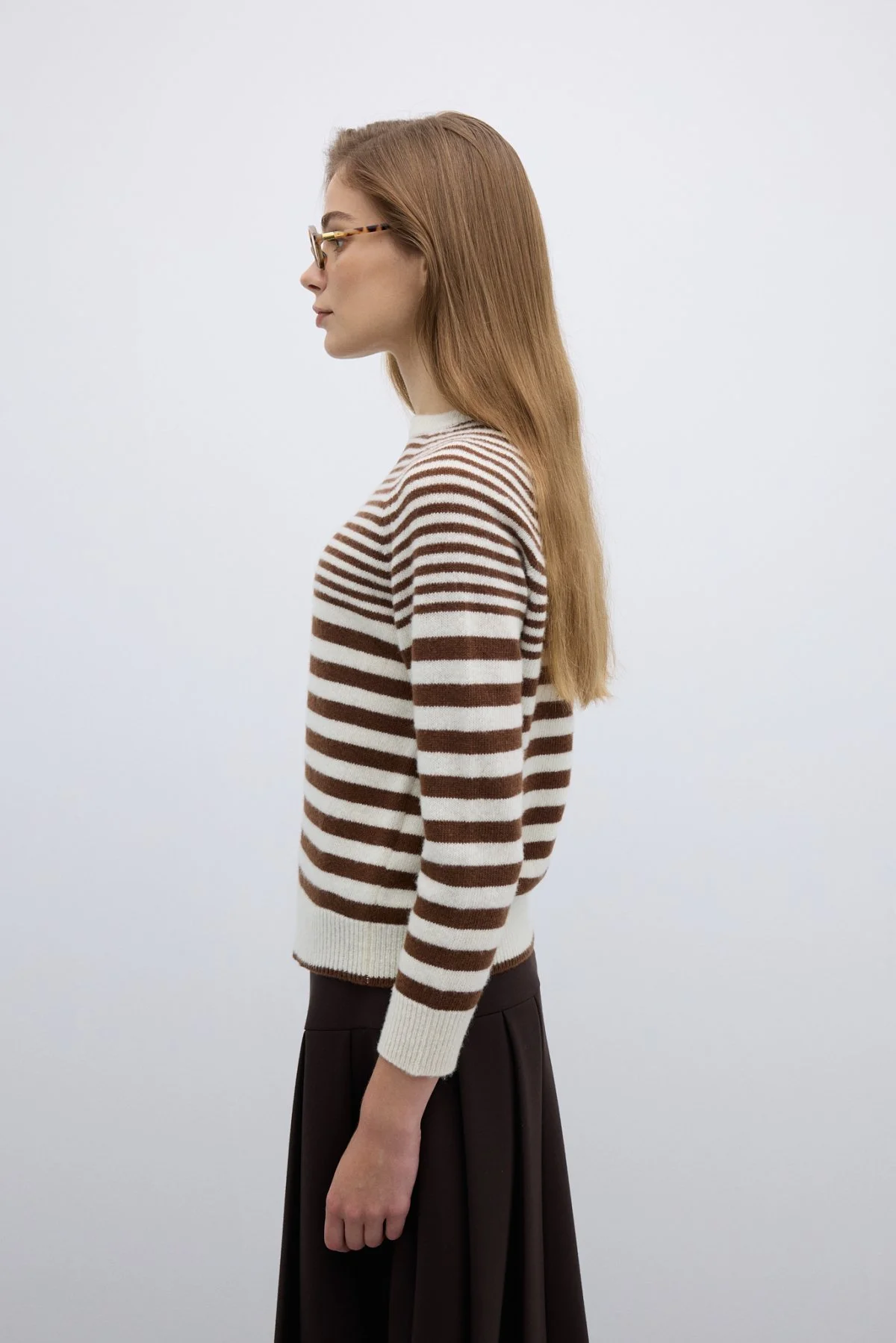 %100 Yün Çizgili Triko Standart Renk - 3
