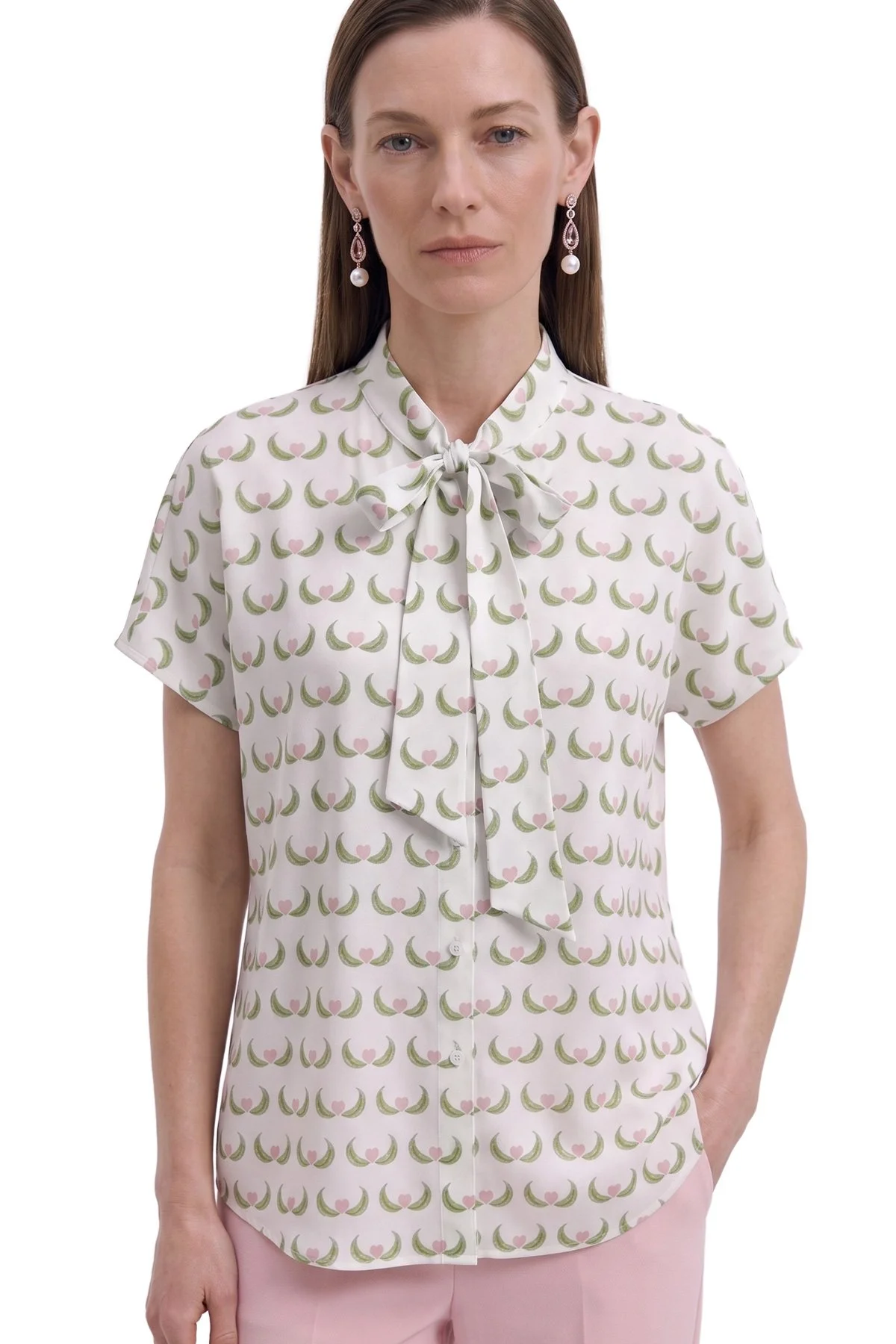 Anneler Günü Özel Tasarımı Fular Detaylı Gömlek Standart Renk - 1