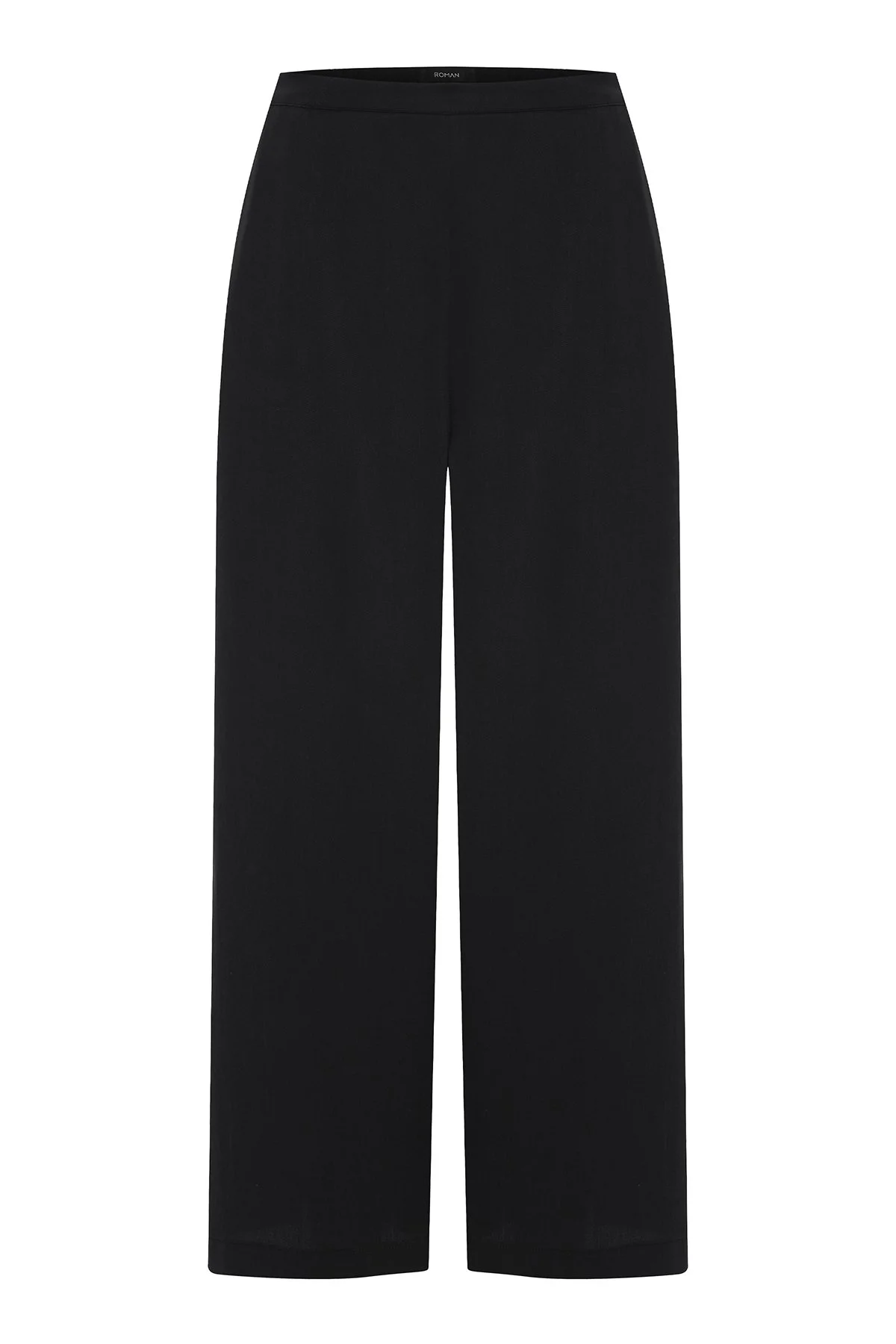 Arka Beli Lastikli Geniş Paça Pantolon Lacivert - 4