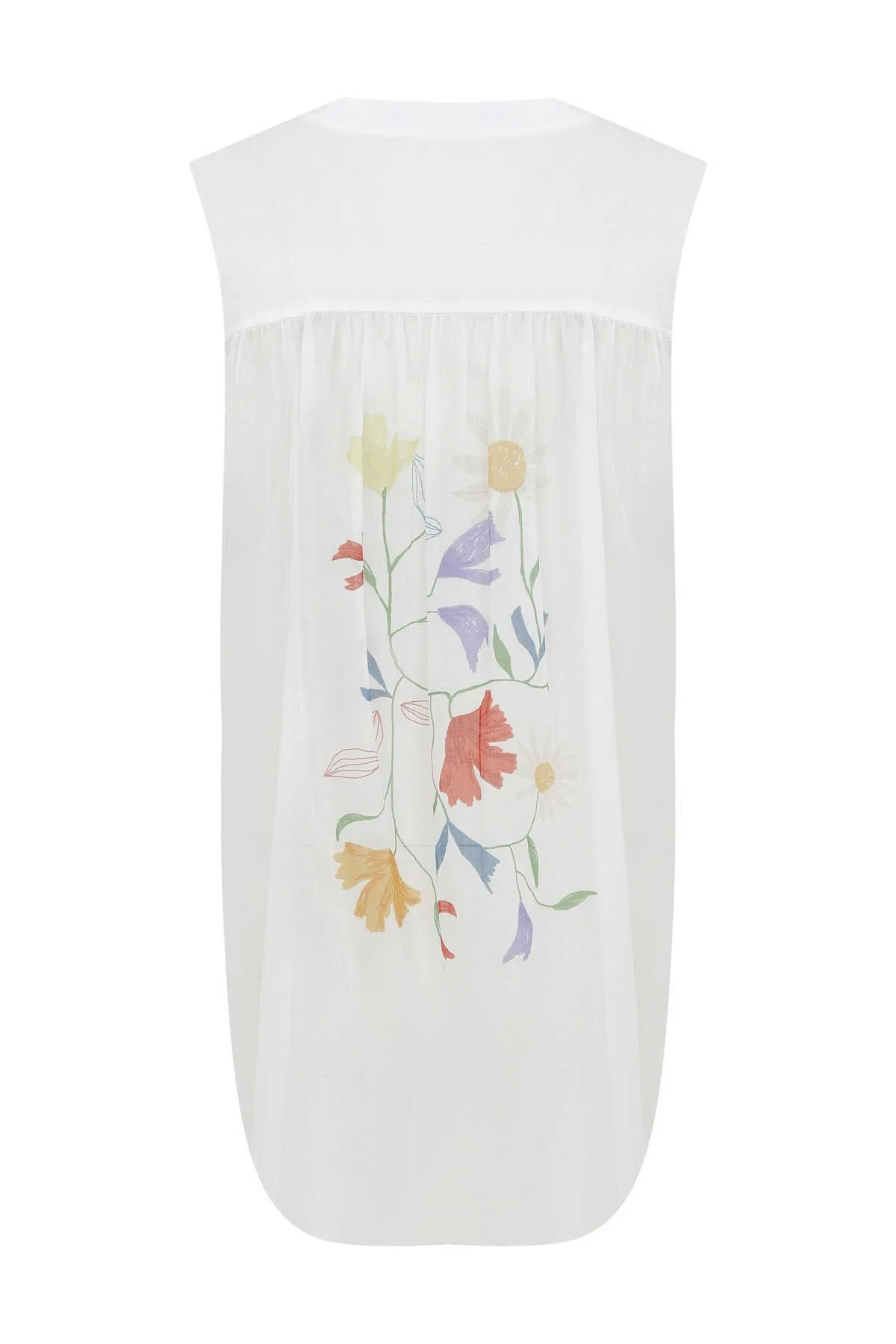 Arkası Çiçek Desenli Bluz Standart Renk - 4