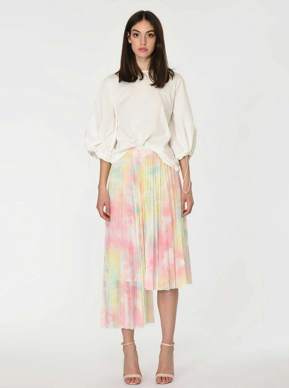 Asimetrik Piliseli Renkli Etek Standart Renk - 1