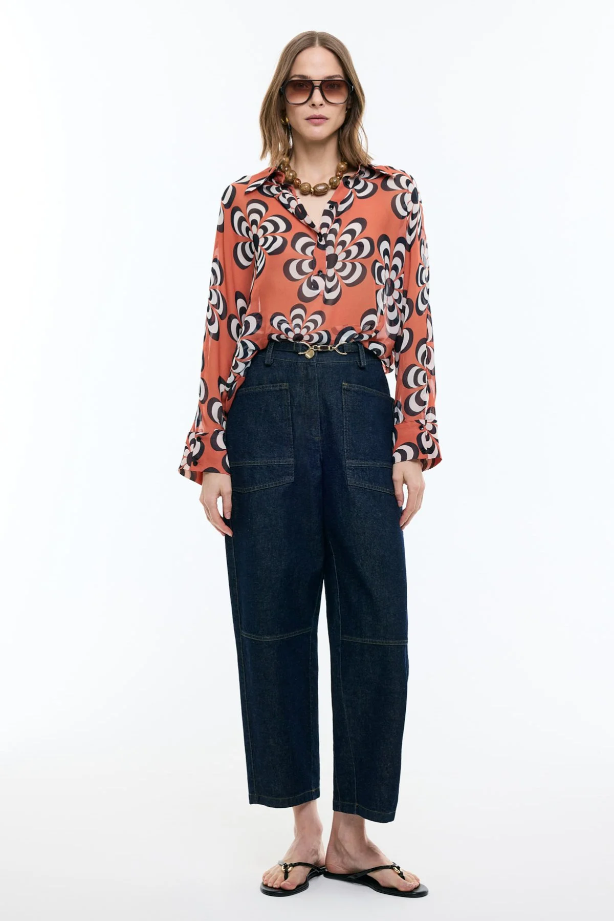 Asimetrik Uzun Kollu Bluz Standart Renk - 4