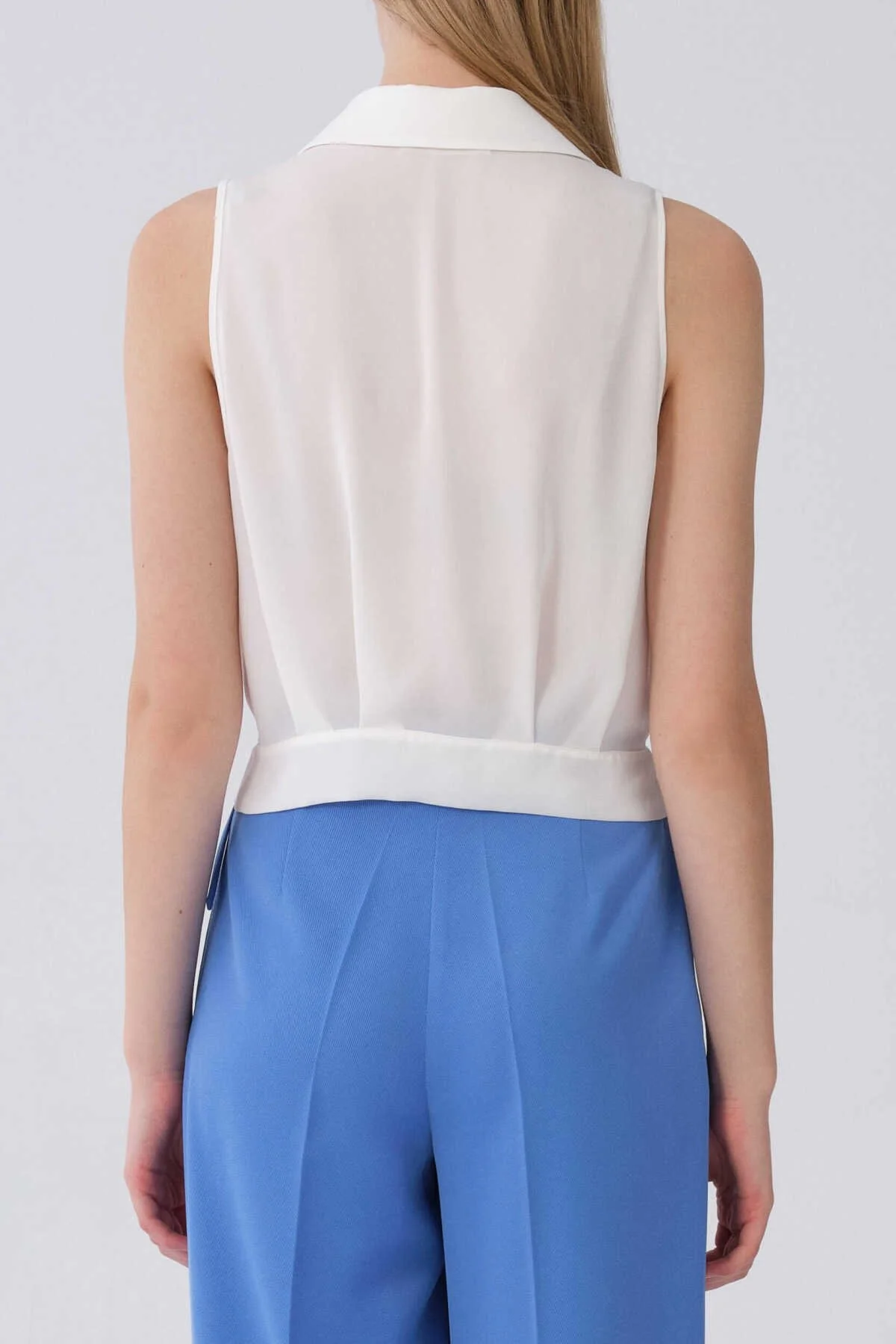 Askılı Belden Bağlamalı Gömlek Kemik - 2