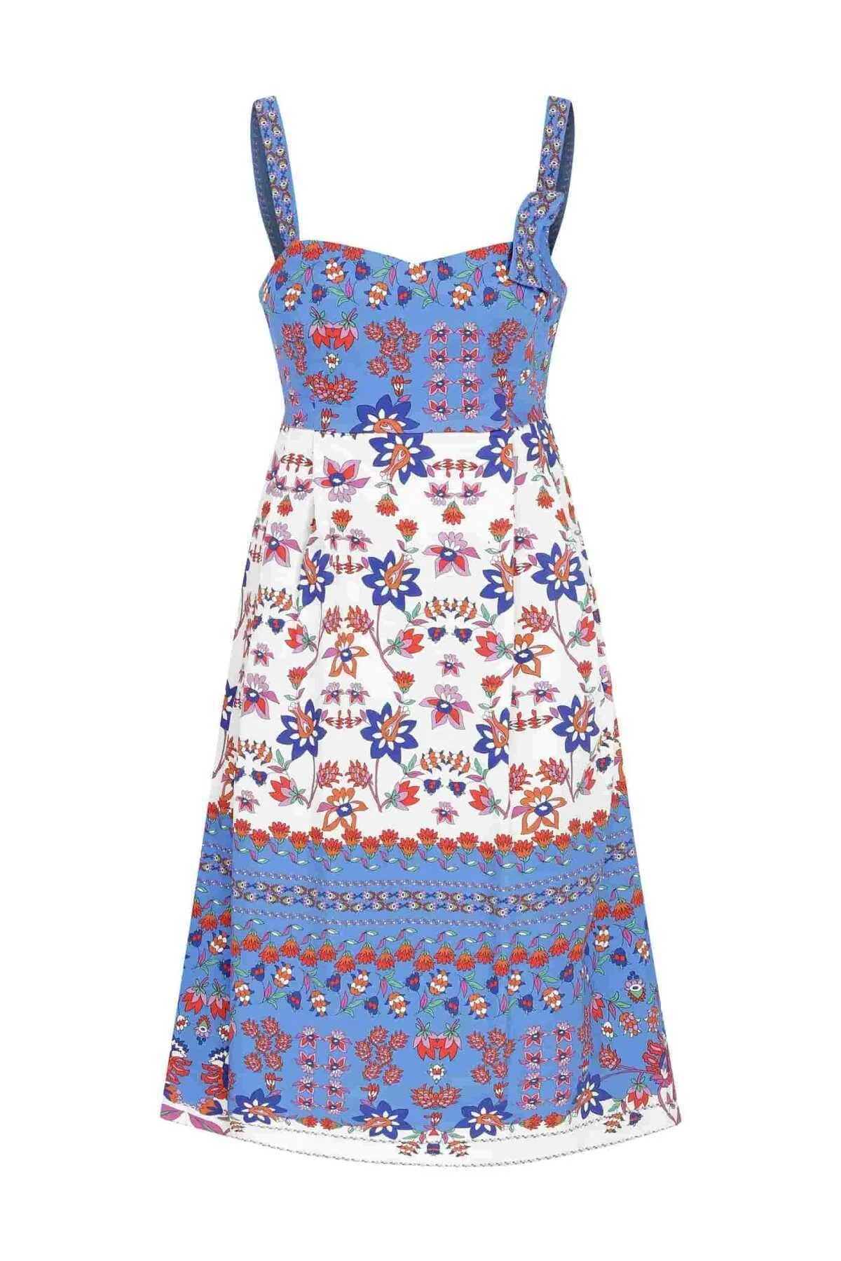 Askılı Çiçek Desenli Günlük Elbise Standart Renk - 4