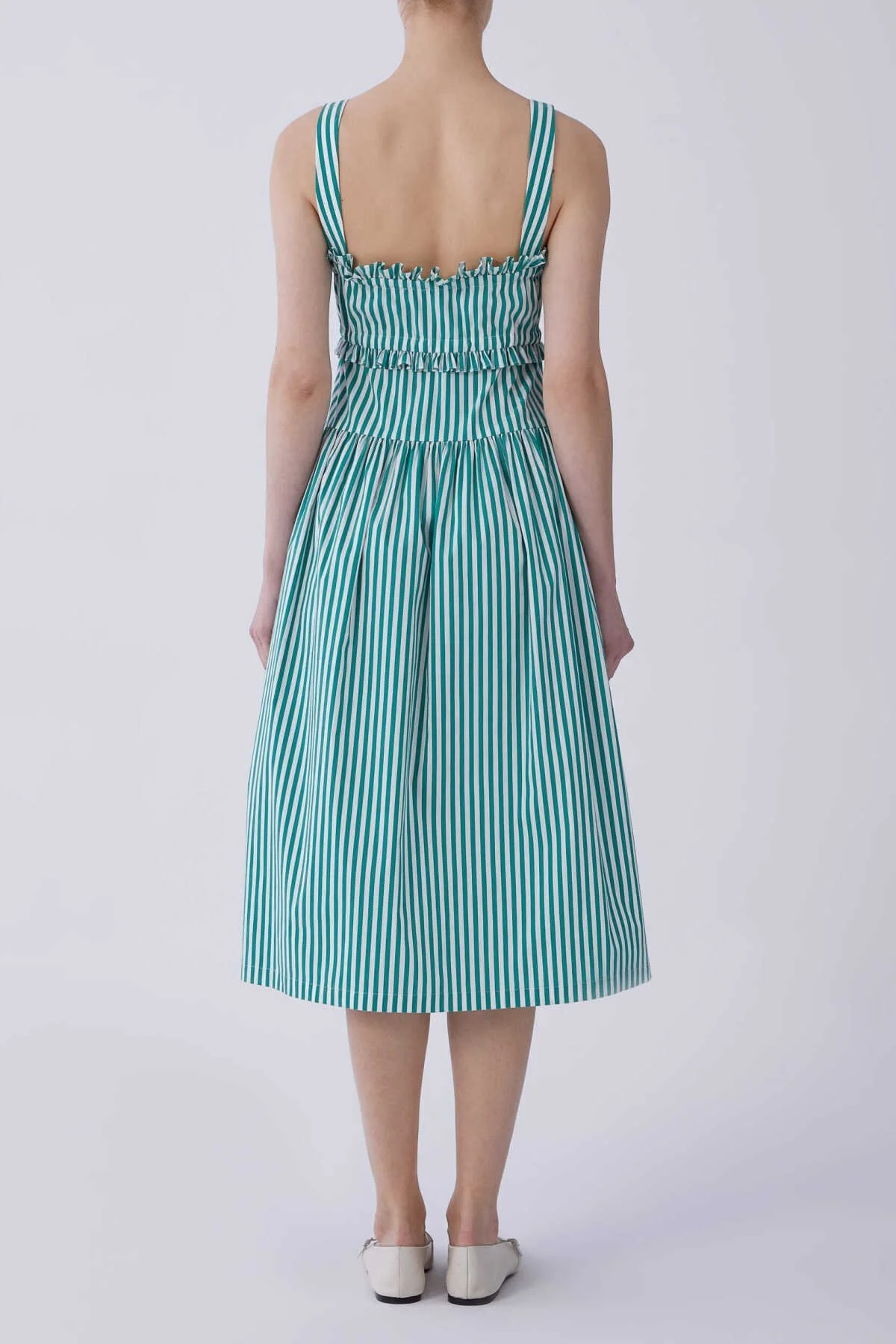 Askılı Çizgili Midi Elbise Standart Renk - 2