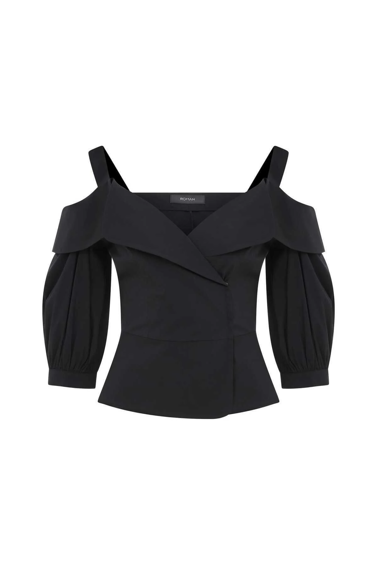 Askılı Kadın Gömlek Siyah - 4