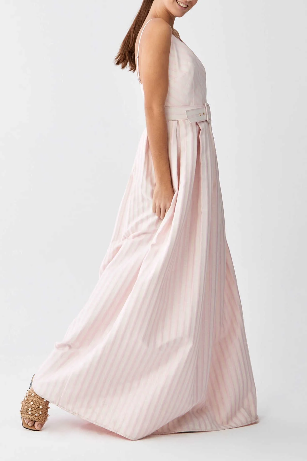 Askılı Kemerli Uzun Uzun Elbise Standart Renk - 3