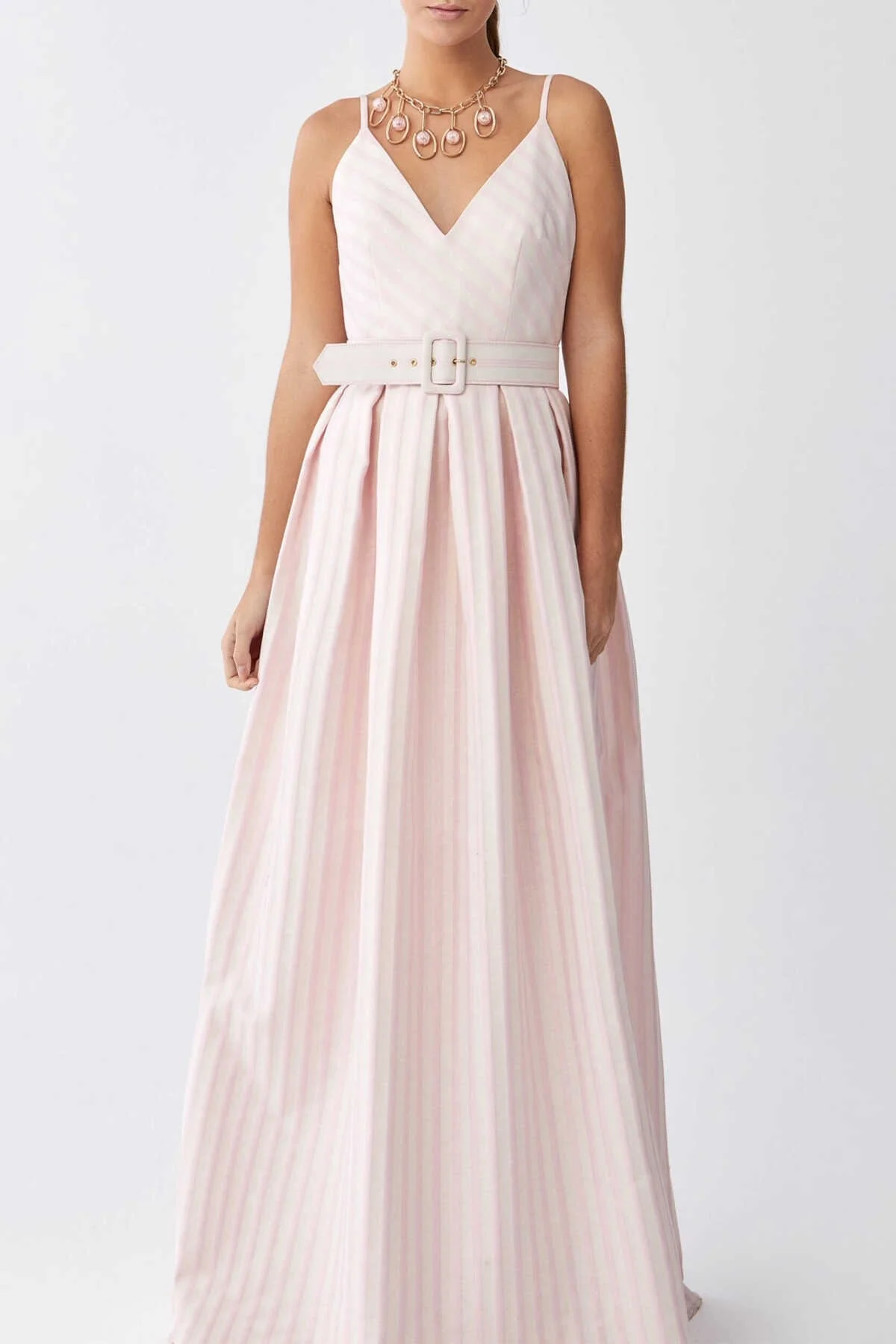 Askılı Kemerli Uzun Uzun Elbise Standart Renk - 1