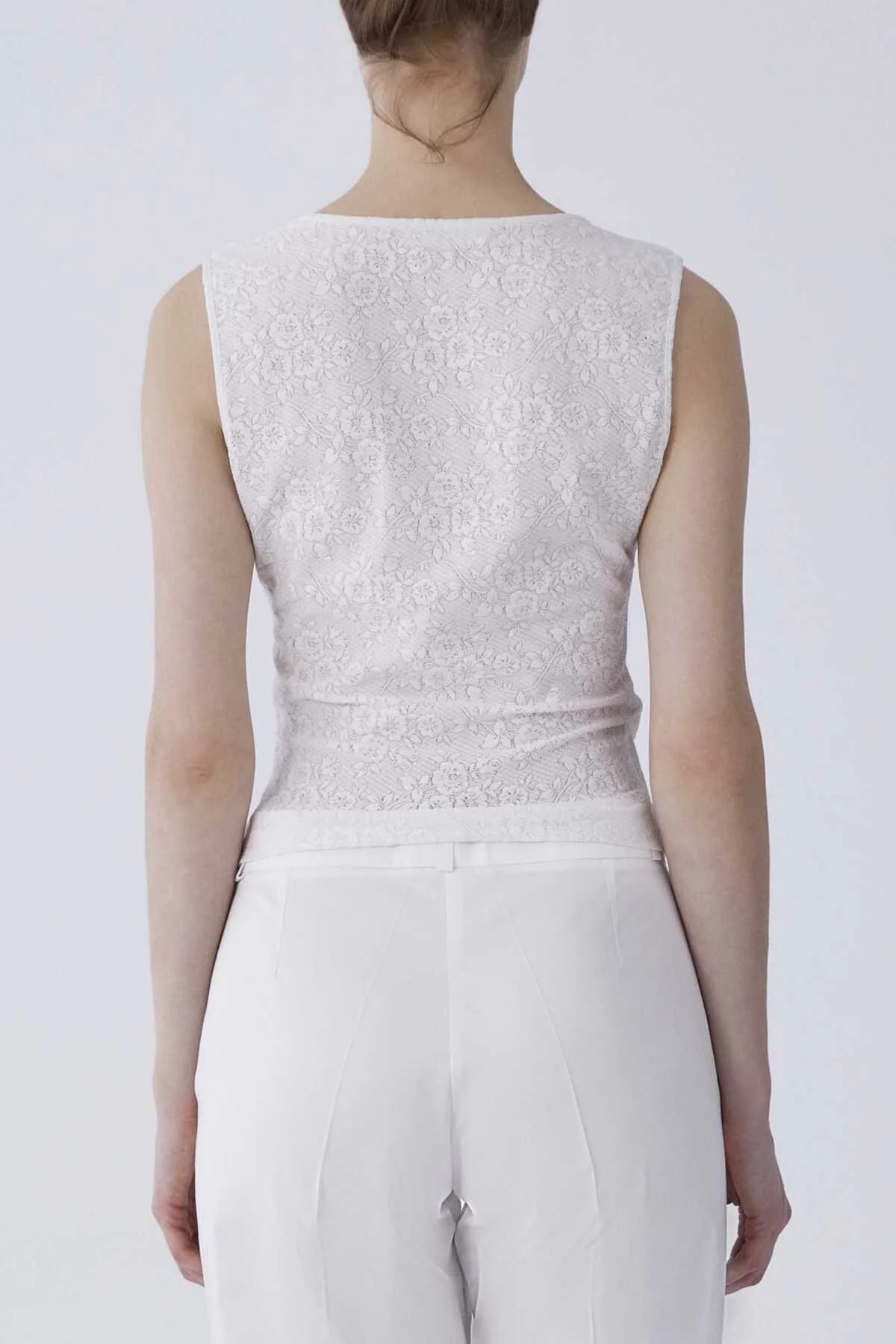 Askılı Kruvaze Dantelli Bluz Beyaz - 2