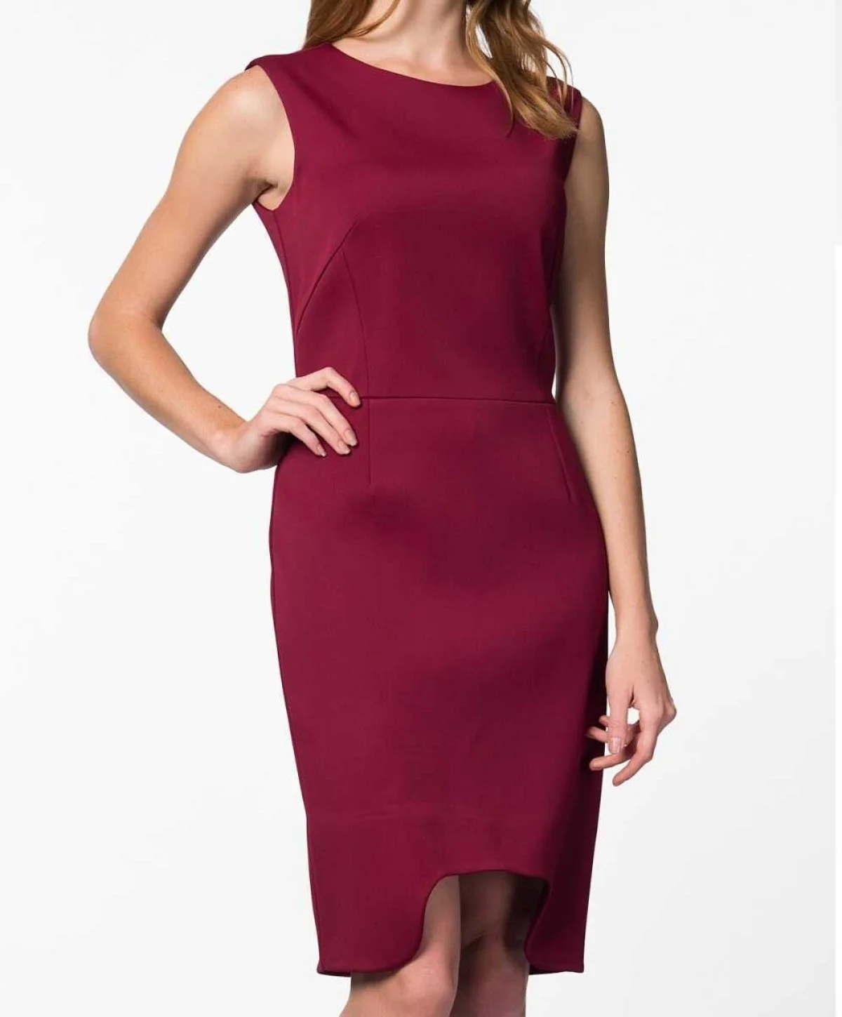  Askılı Mini Günlük Elbise Vişne - 1