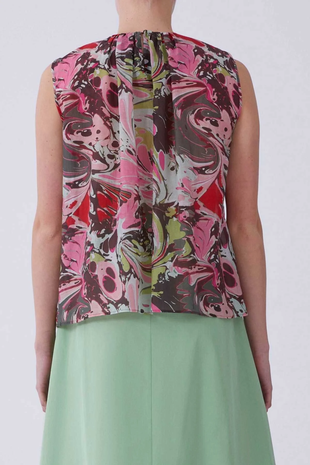 Askılı Ön Detaylı Floral Desen Bluz Standart Renk - 2