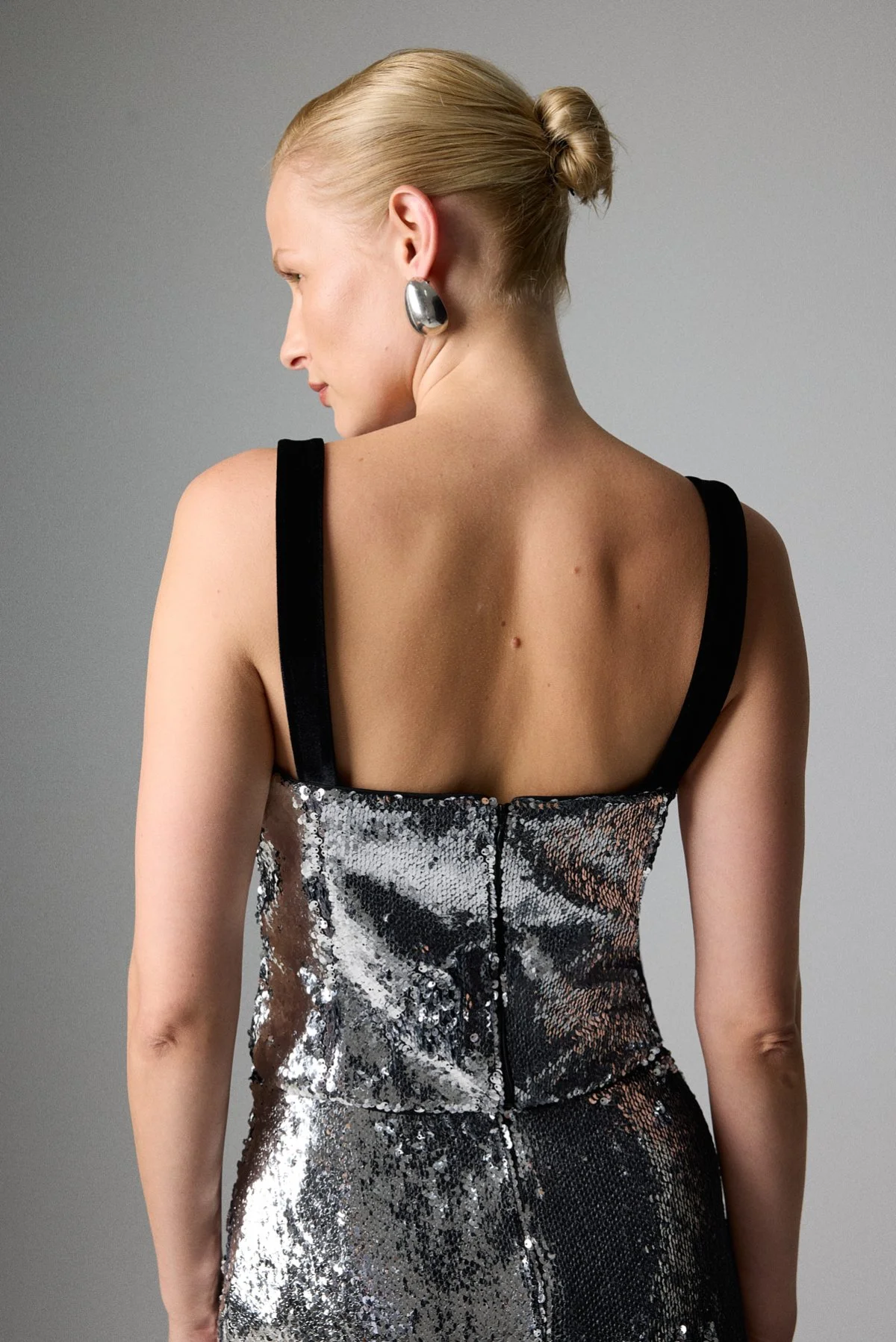 Askılı Payet Büstiyer Gümüş - 2