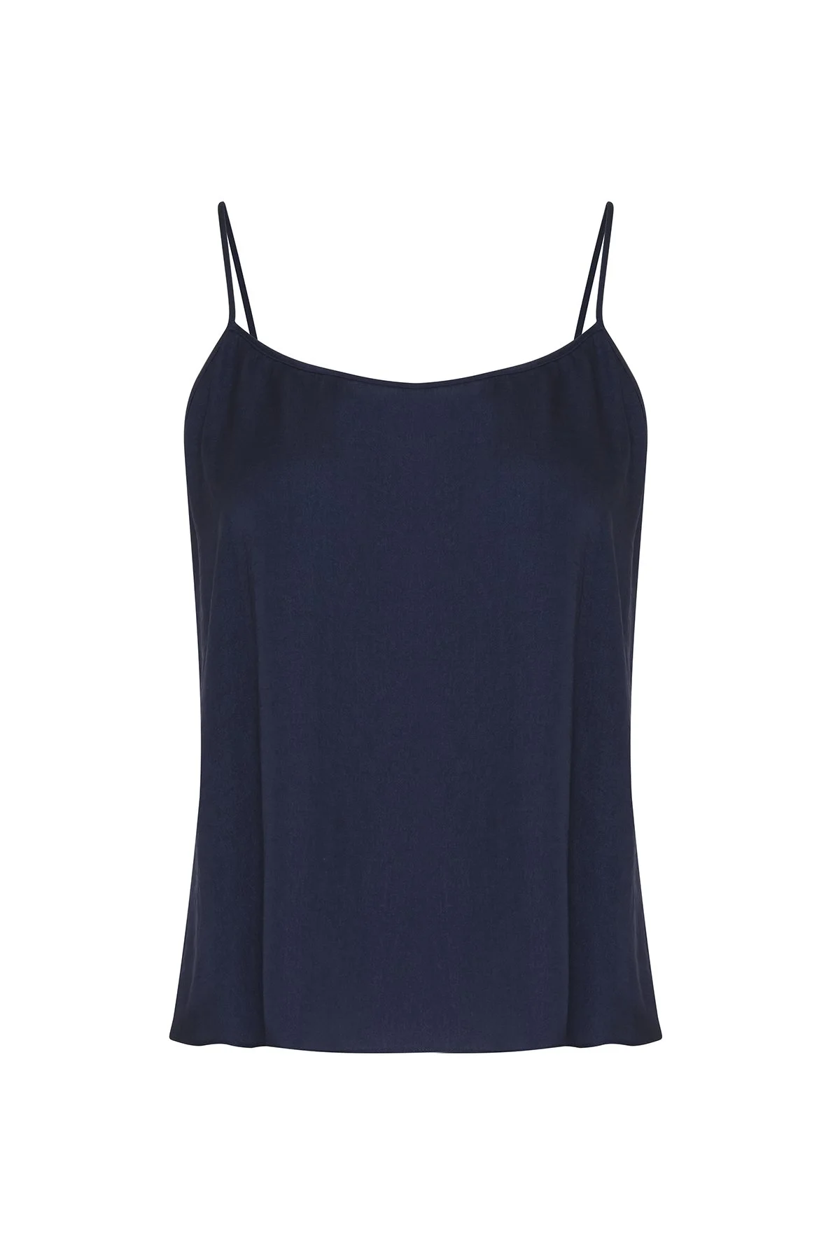 Askılı Saten Bluz Lacivert - 5