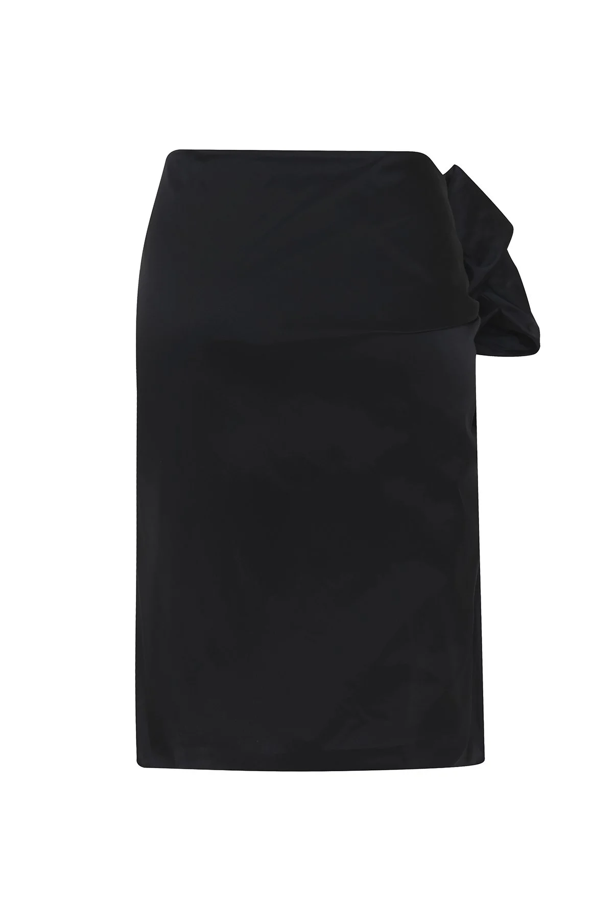 Bağlama Detaylı Tafta Etek Siyah - 2