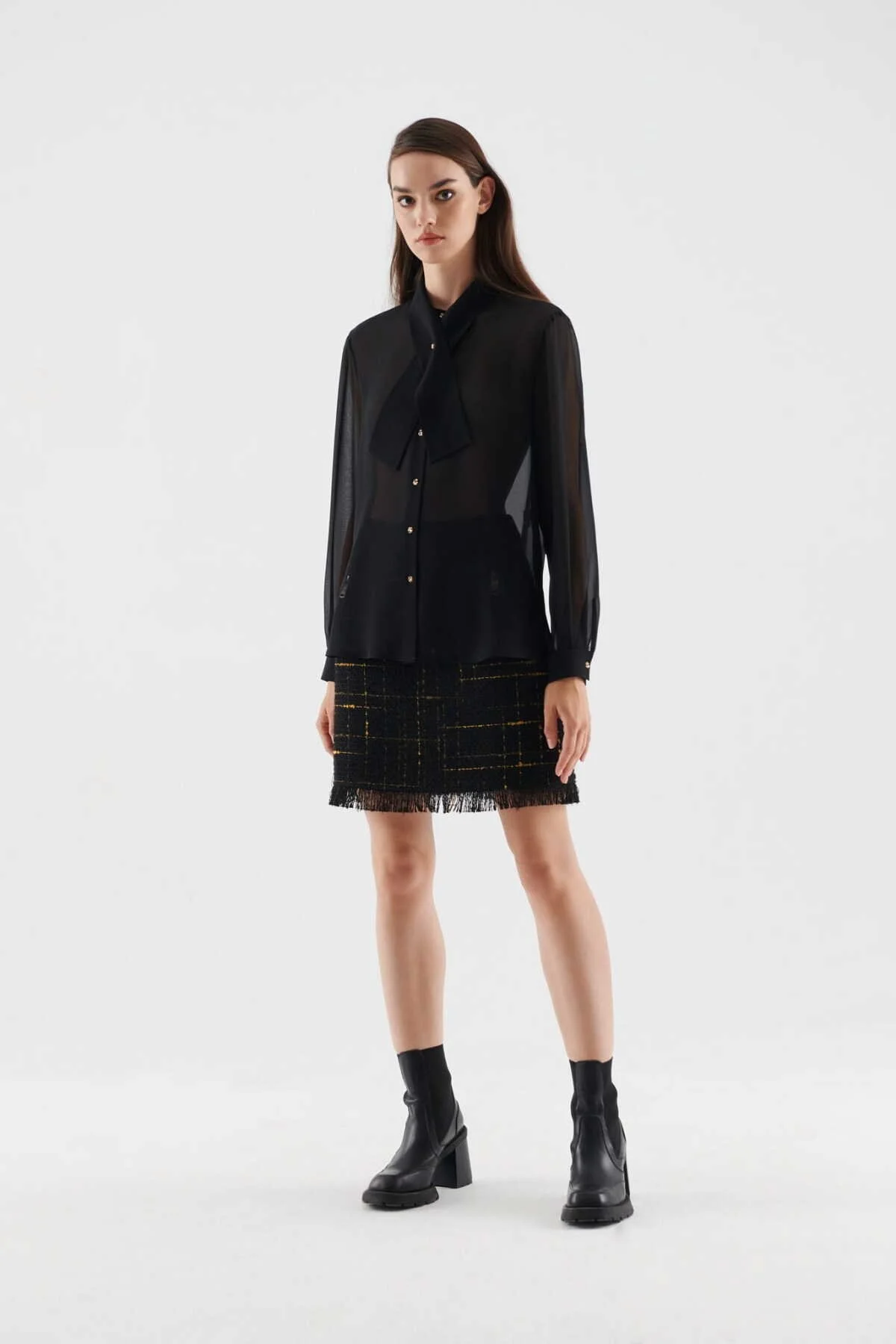  Bağlamalı Kadın Gömlek Siyah - 1