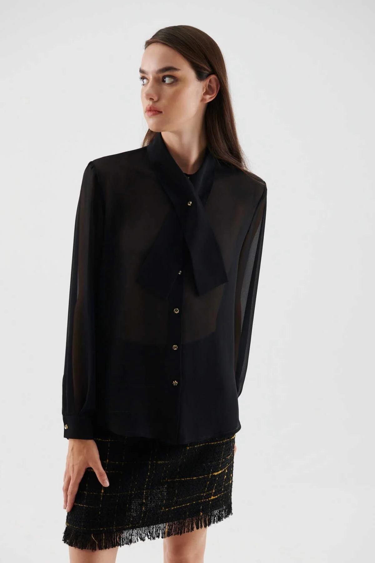  Bağlamalı Kadın Gömlek Siyah - 3