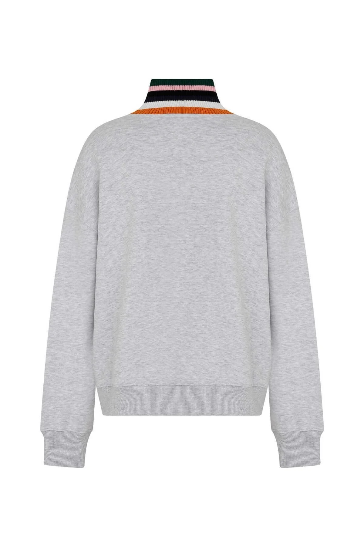 Baskılı Kadın Sweatshirt Açık Gri - 2
