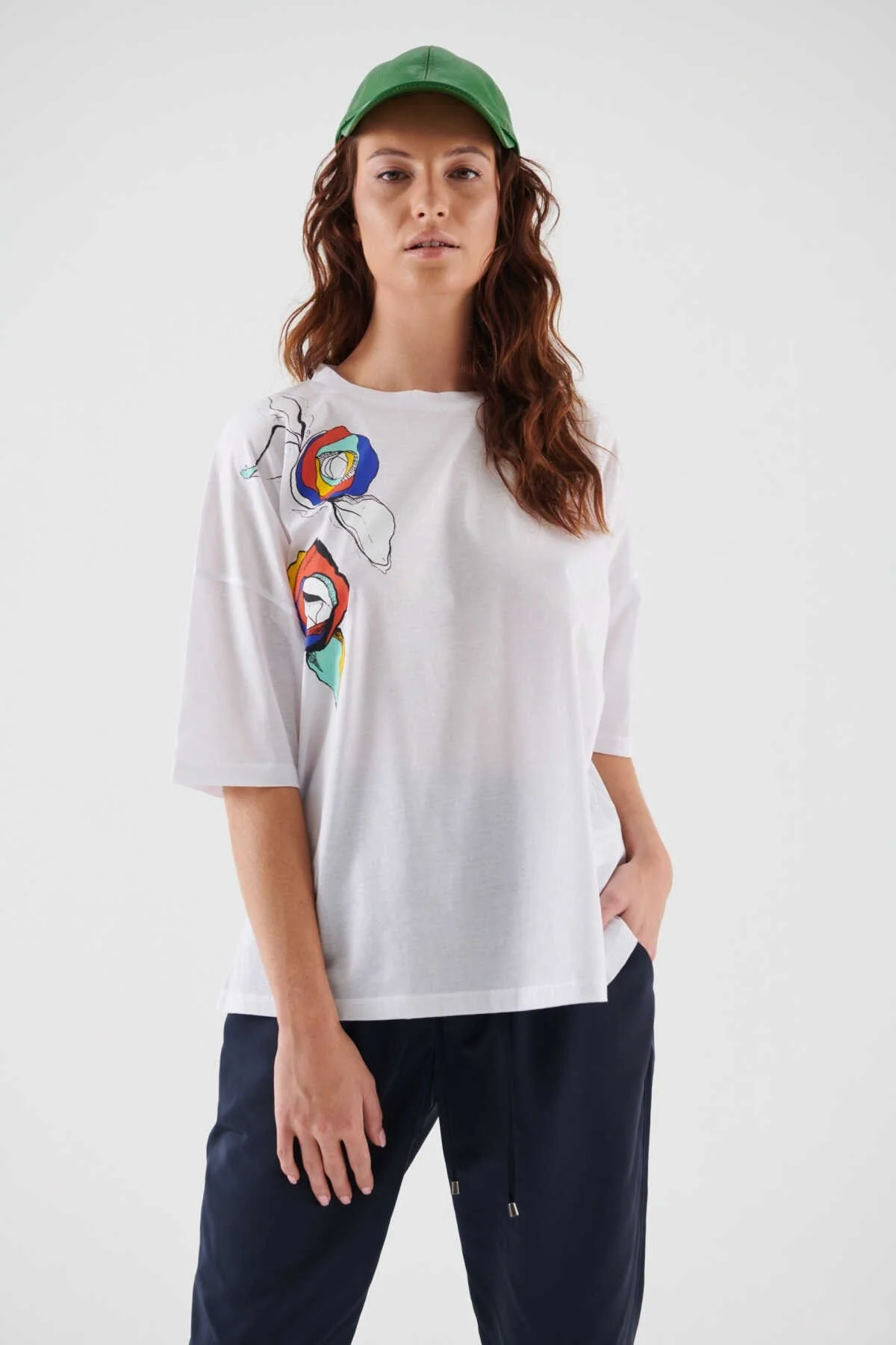  Baskılı T-Shirt Beyaz - 1