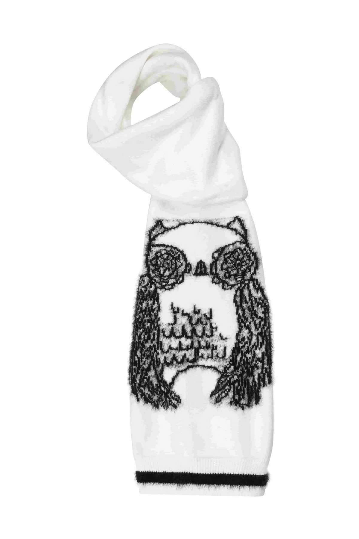  Baykuş Desenli Triko Atkı Standart Renk - 4