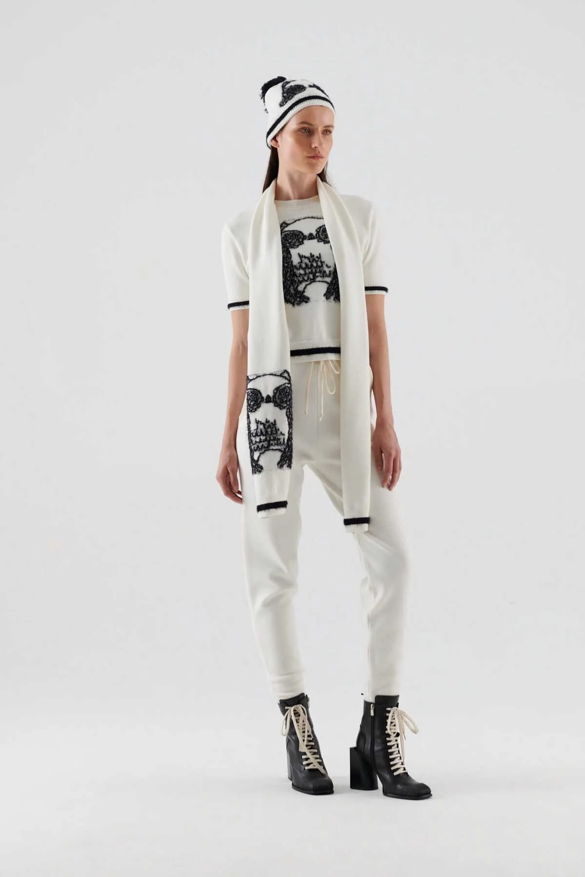  Baykuş Desenli Triko Atkı Standart Renk - 3