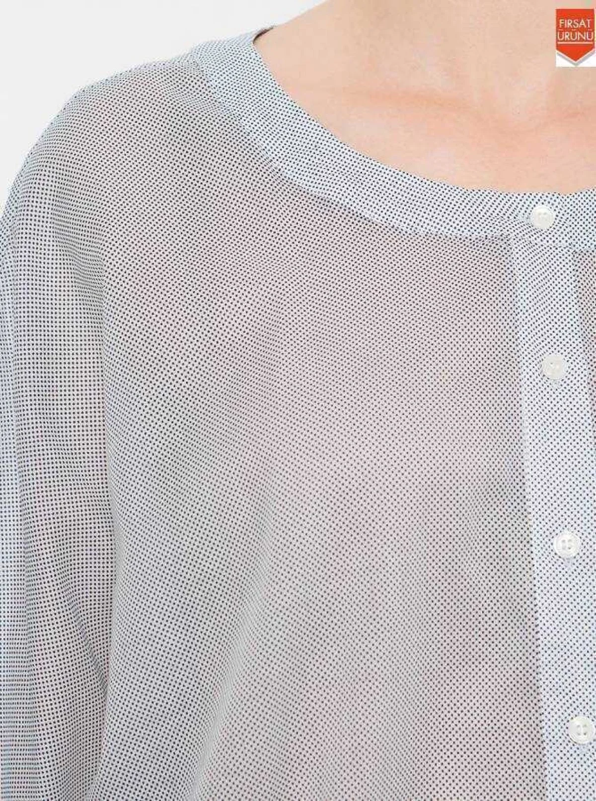  Bel Detaylı Kadın Bluz Lacivert - 3