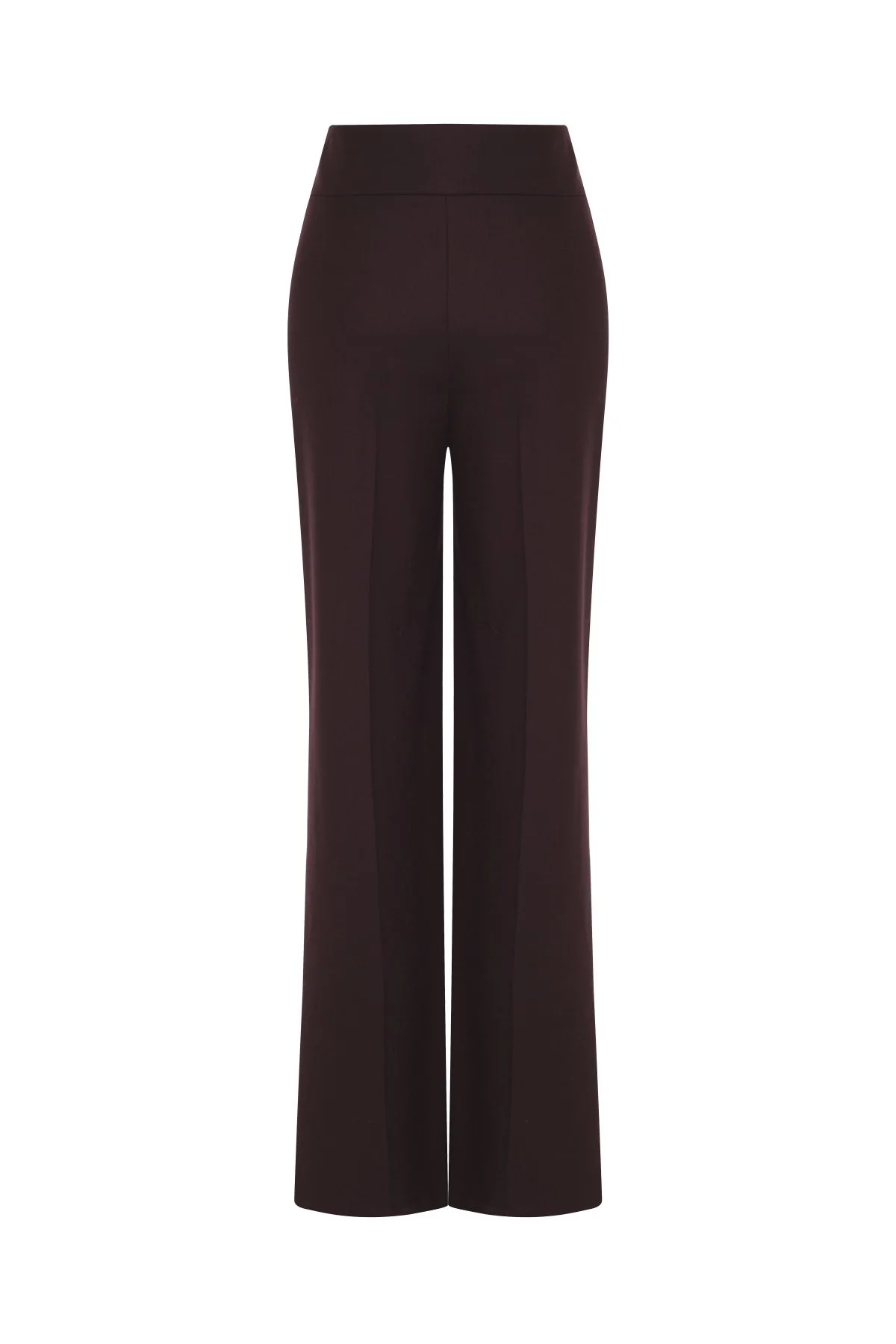 Bel Kapama Detaylı Geniş Paça Pantolon Bordo - 5