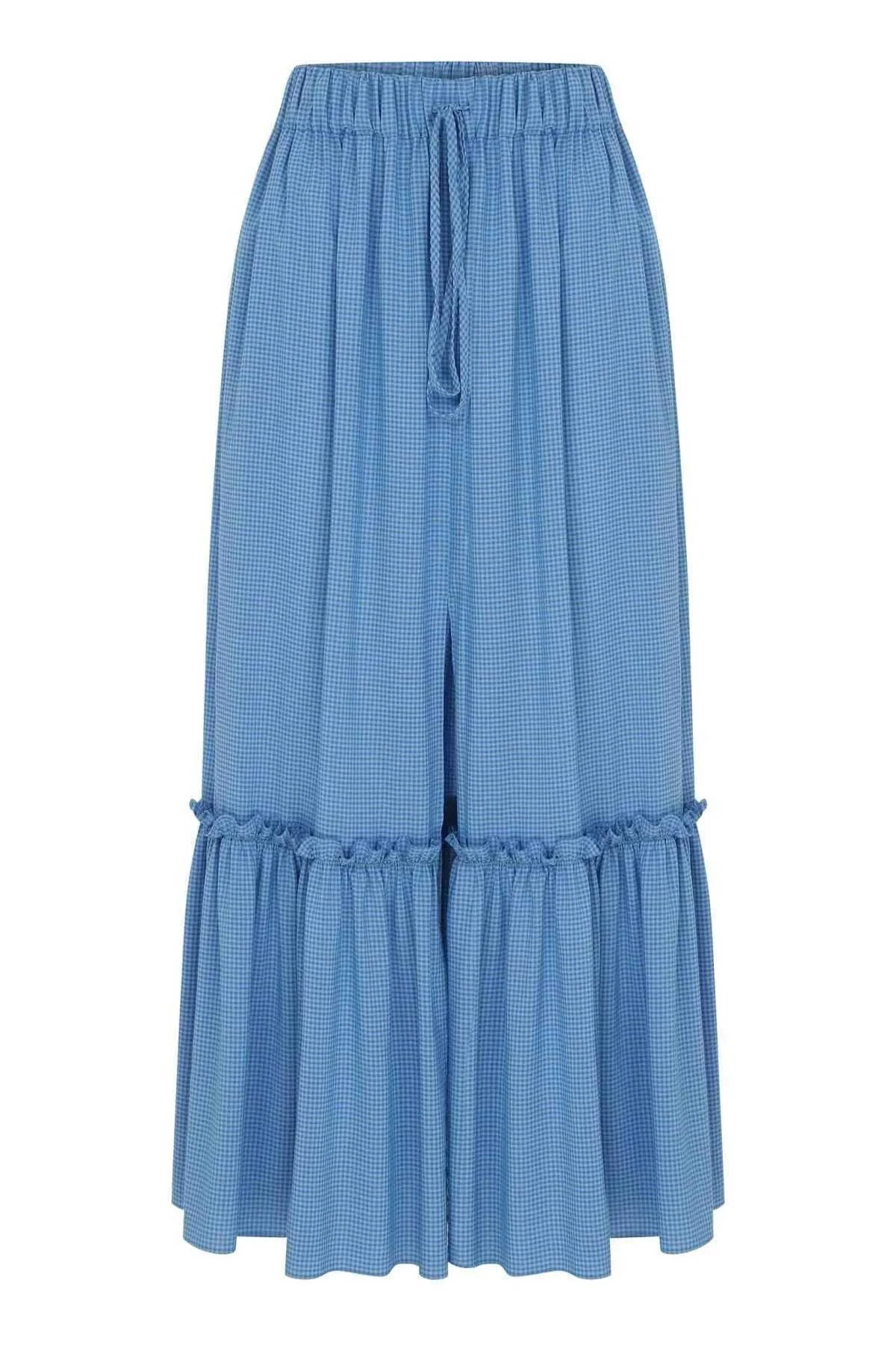 Belden Bağlamalı Uzun Etek Standart Renk - 4