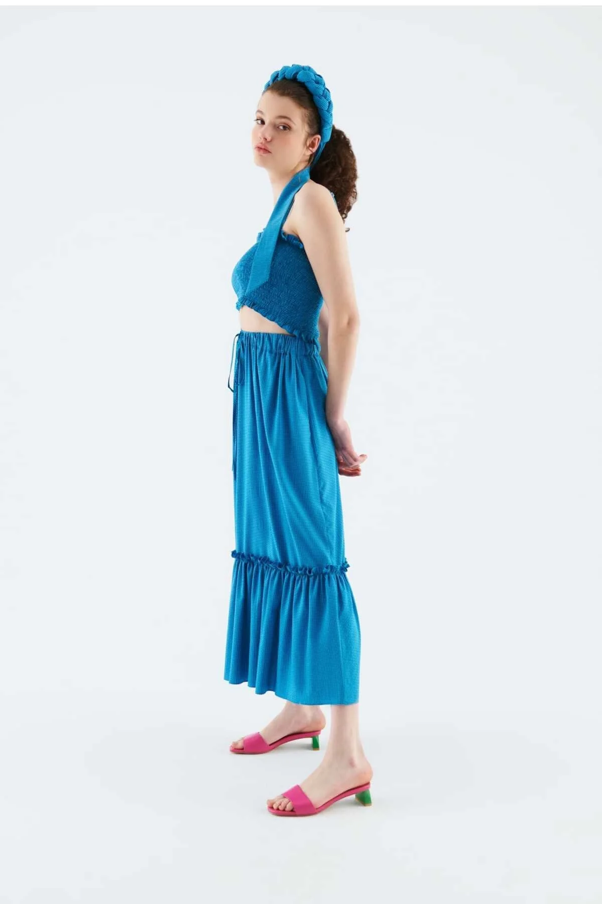 Belden Bağlamalı Uzun Etek Standart Renk - 3