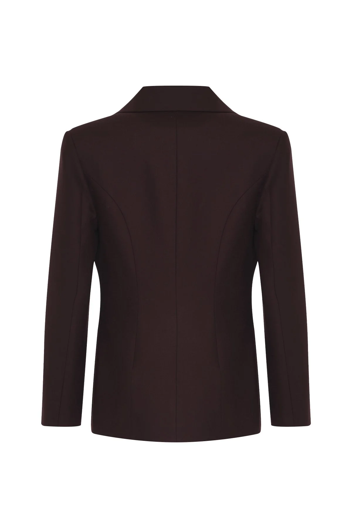 Bele Oturan Agraflı Blazer Ceket Bordo - 6