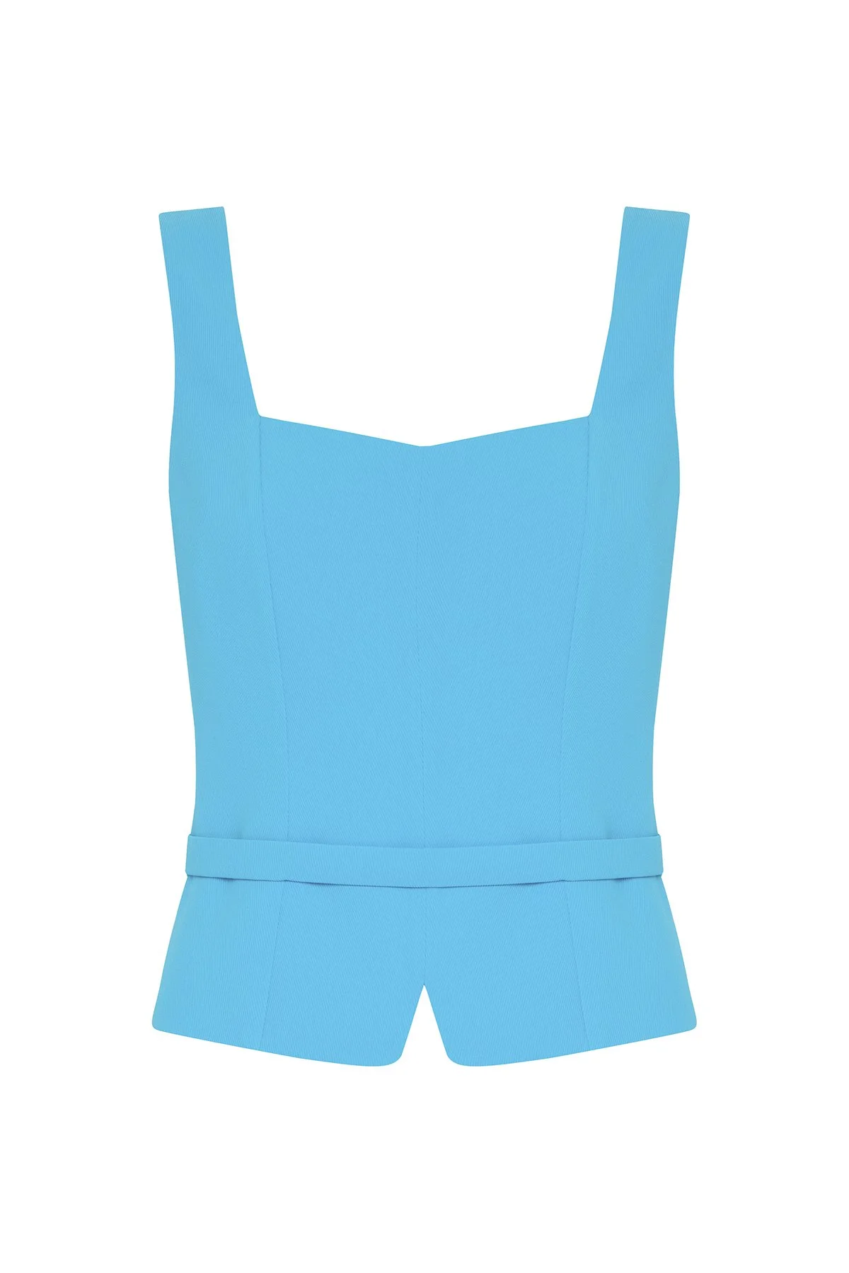 Bele Oturan Kalın Askılı Büstiyer Mavi - 5