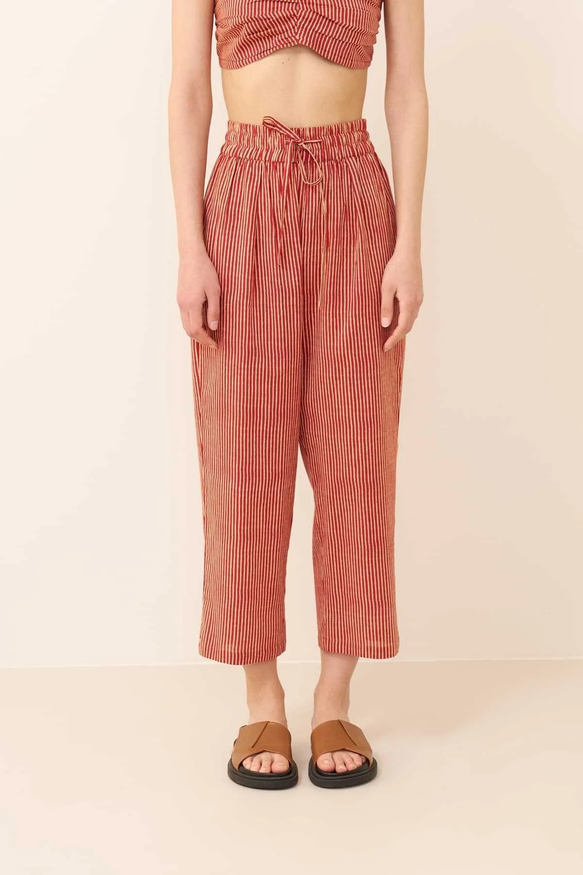 Beli Bağlama Detaylı Pantolon Standart Renk - 3