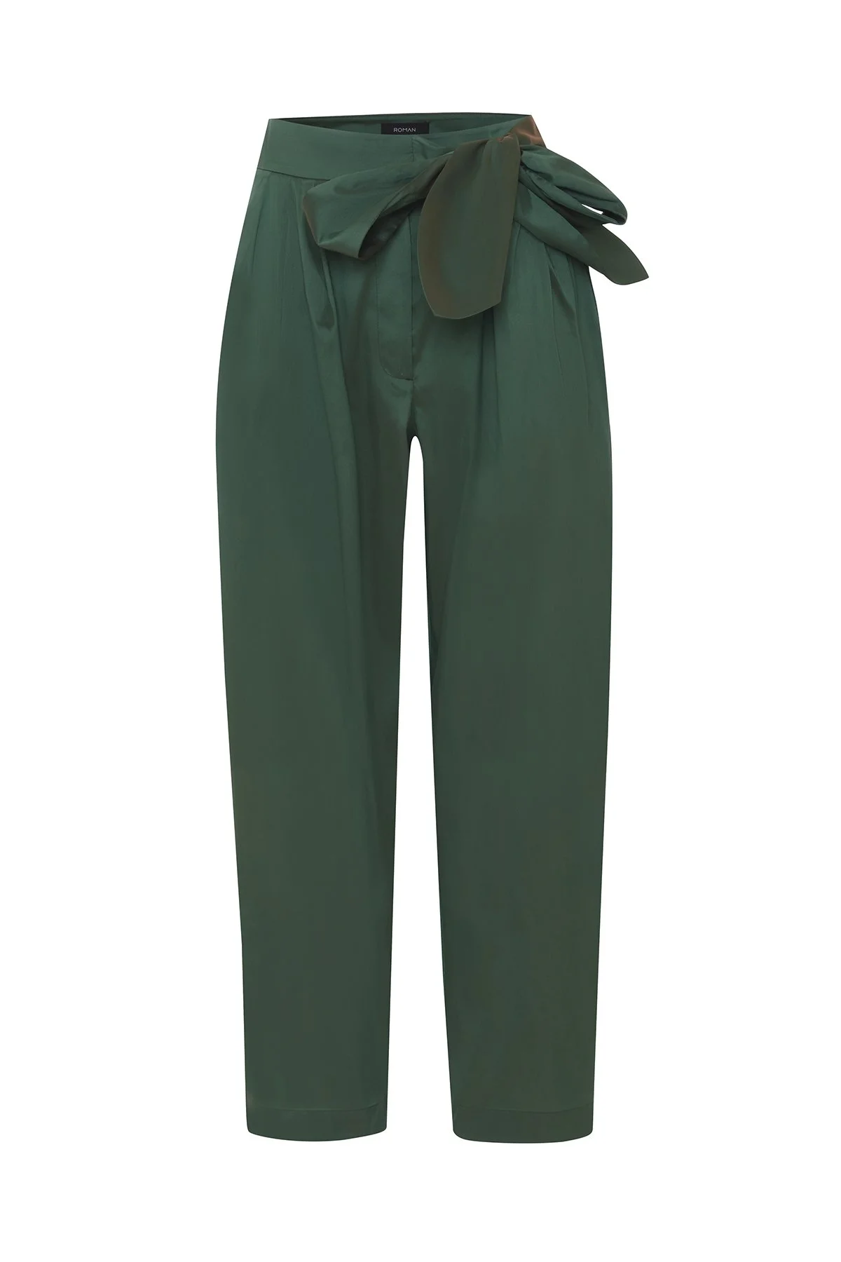 Beli Bağlama Detaylı Tafta Havuç Pantolon Yeşil - 5