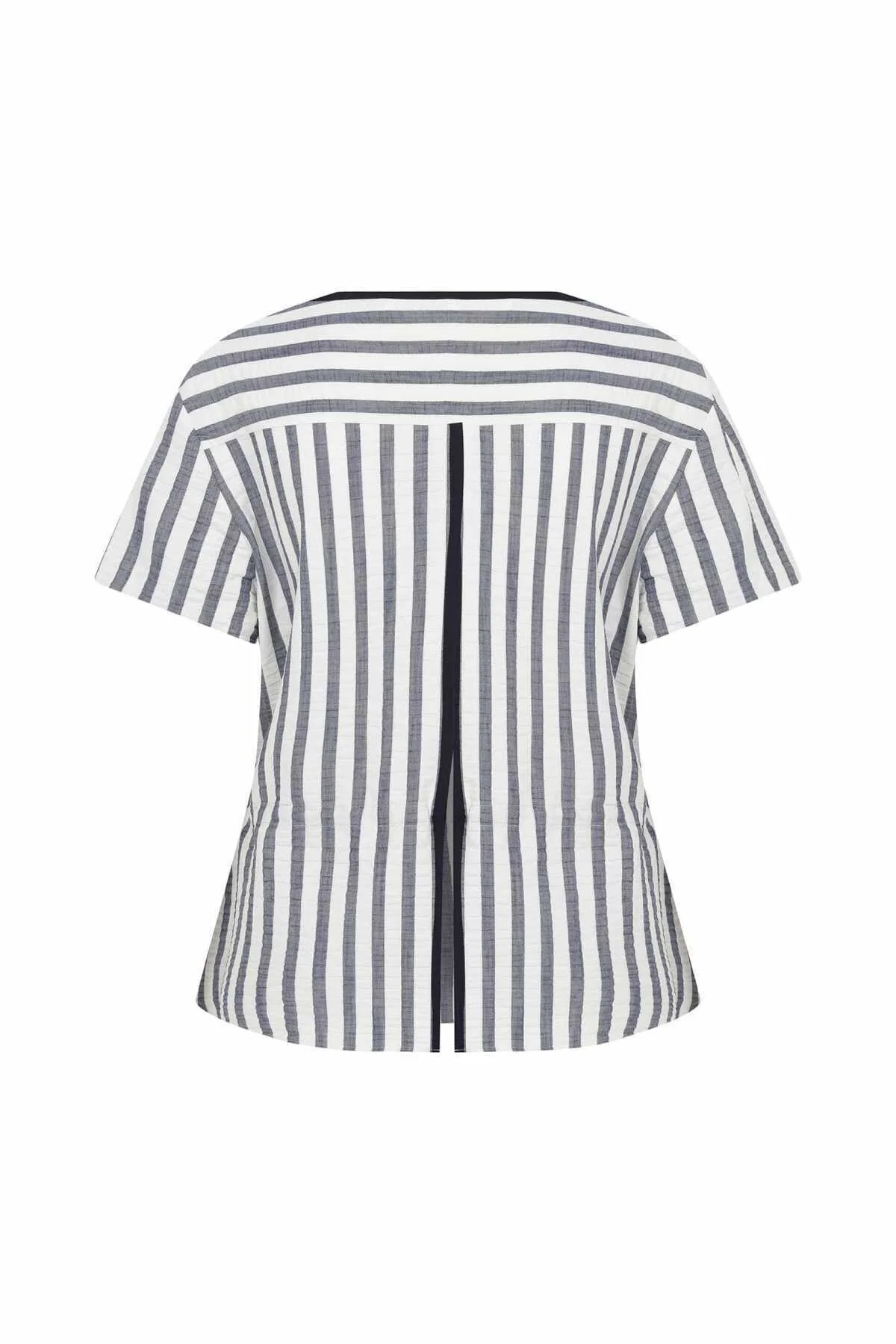 Beli Lastikli Çizgili Bluz Standart Renk - 5