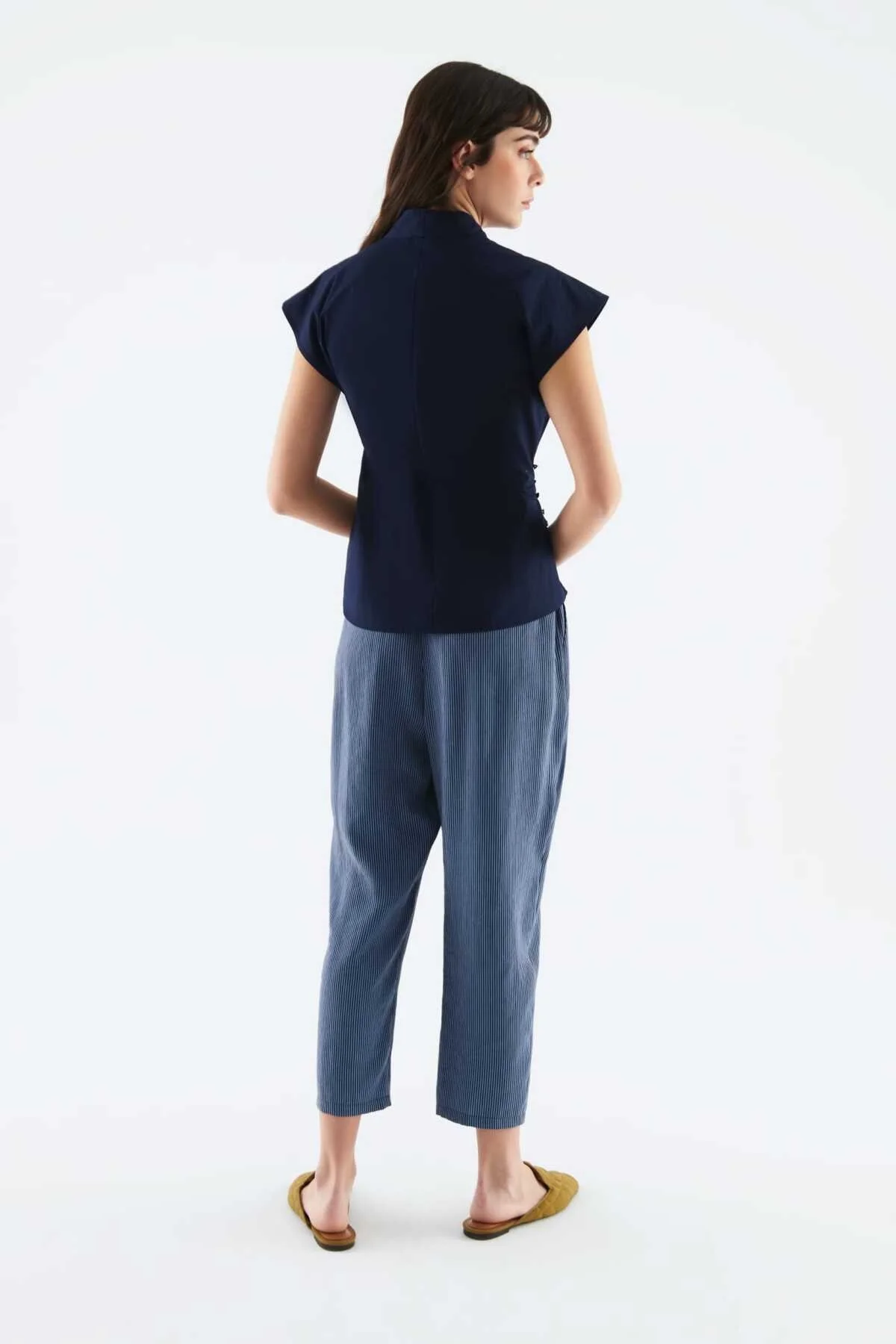 Beli Lastikli Desenli Kadın Pantolon Standart Renk - 2