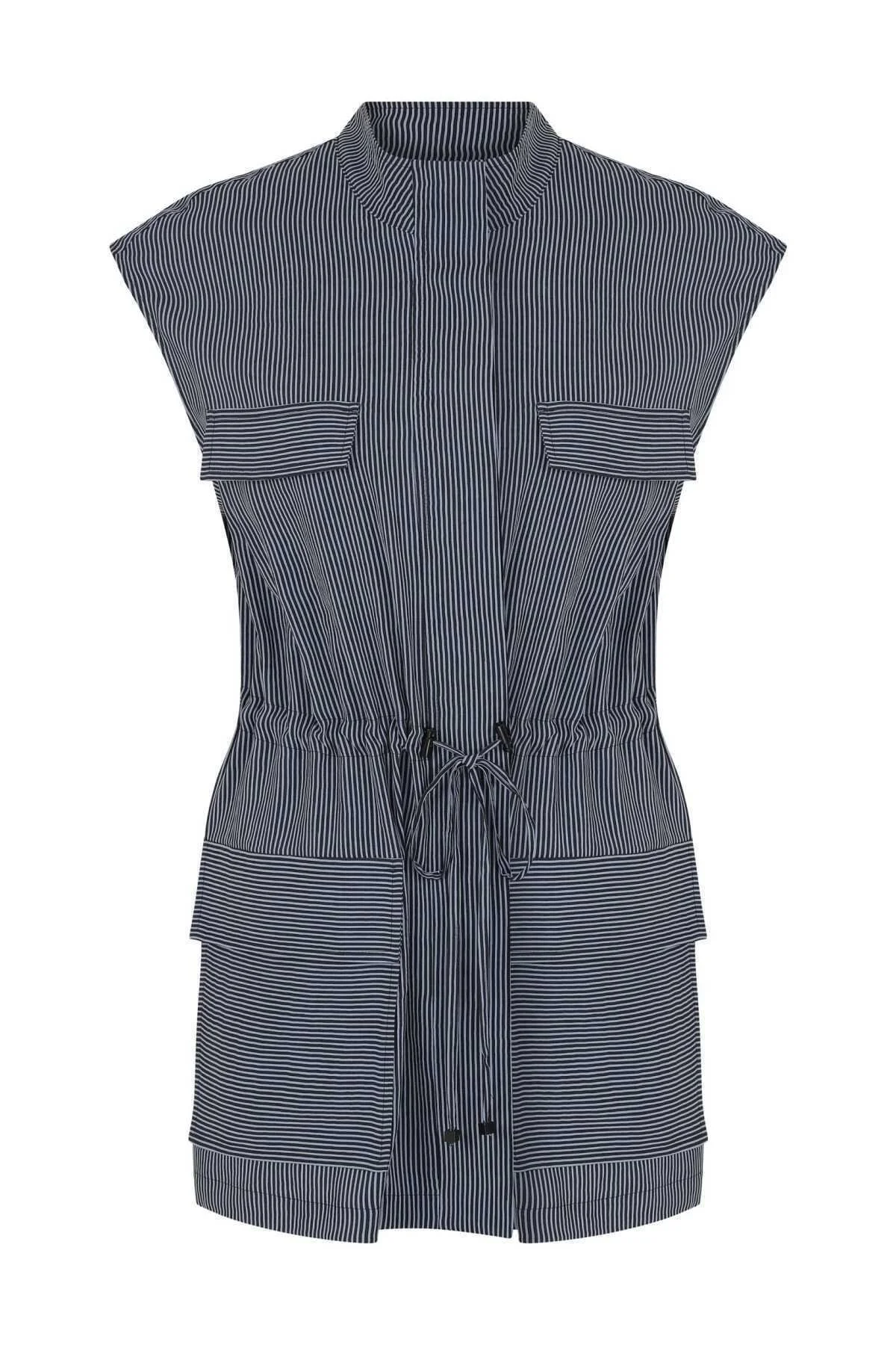 Beli Lastikli Desenli Kadın Yelek Standart Renk - 4