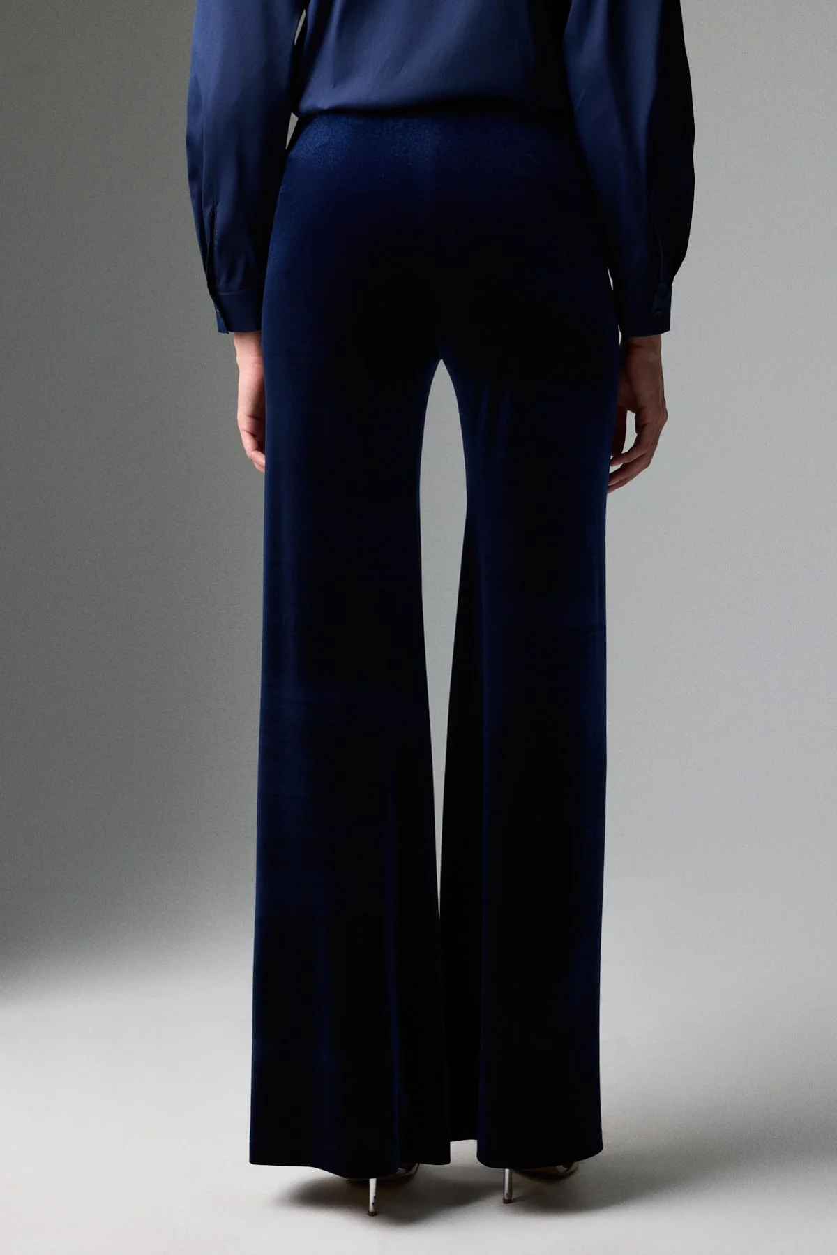 Beli Lastikli Geniş Paça Pantolon Lacivert - 2