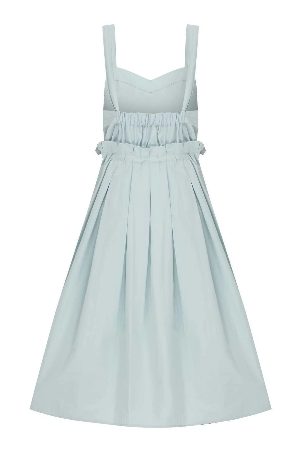 Beli Lastikli Günlük Elbise Su Yeşili - 5