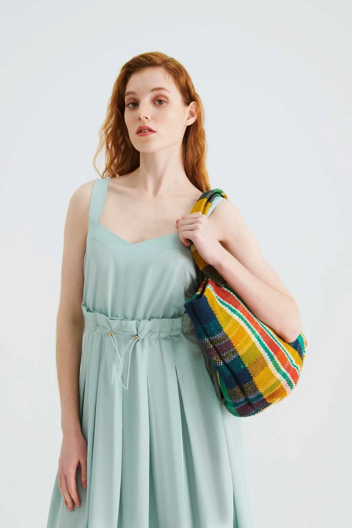 Beli Lastikli Günlük Elbise Su Yeşili - 3