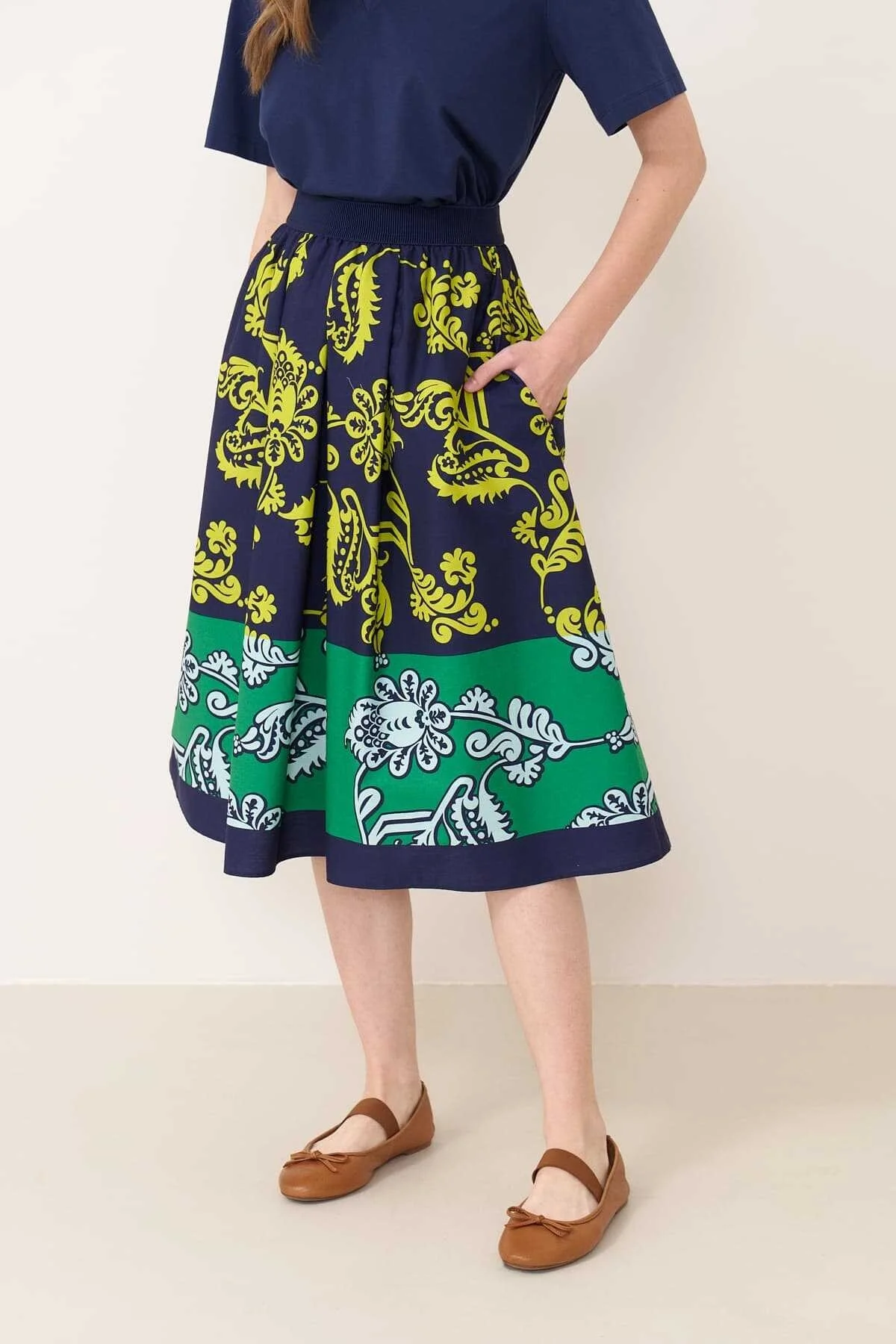 Beli Lastikli Midi Boy Etek Standart Renk - 3