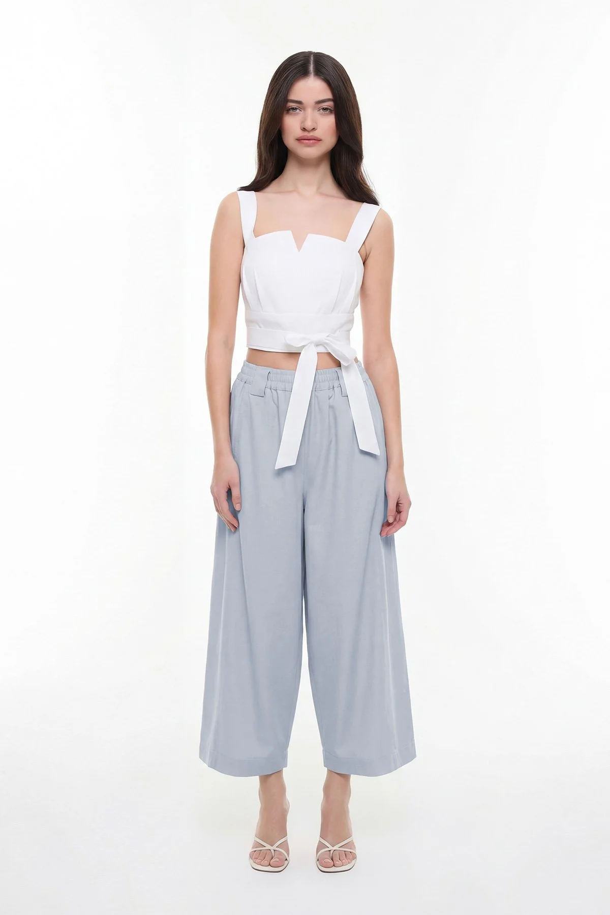 Beli Lastikli Pantolon Buz Mavisi - 1