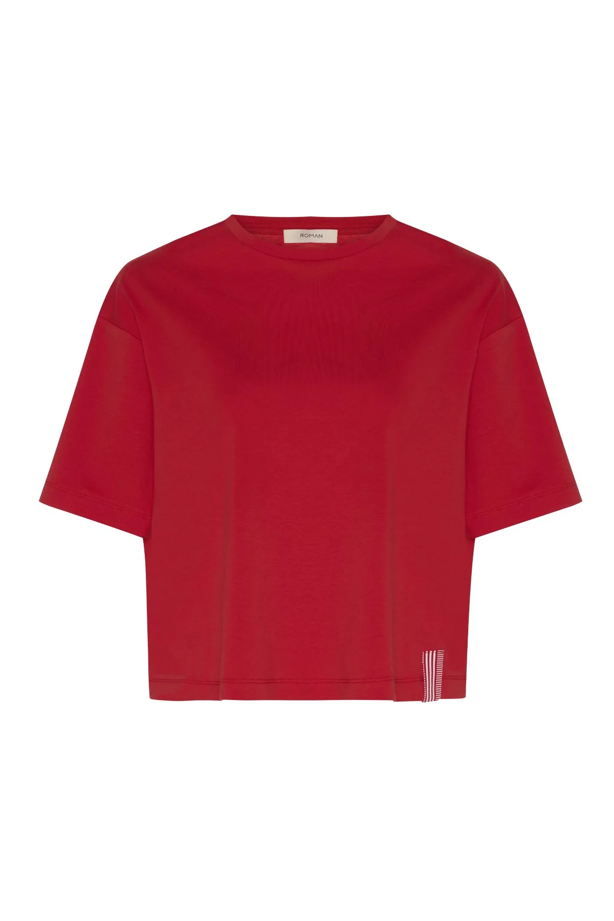 Bisiklet Yaka T-Shirt Kırmızı - 3