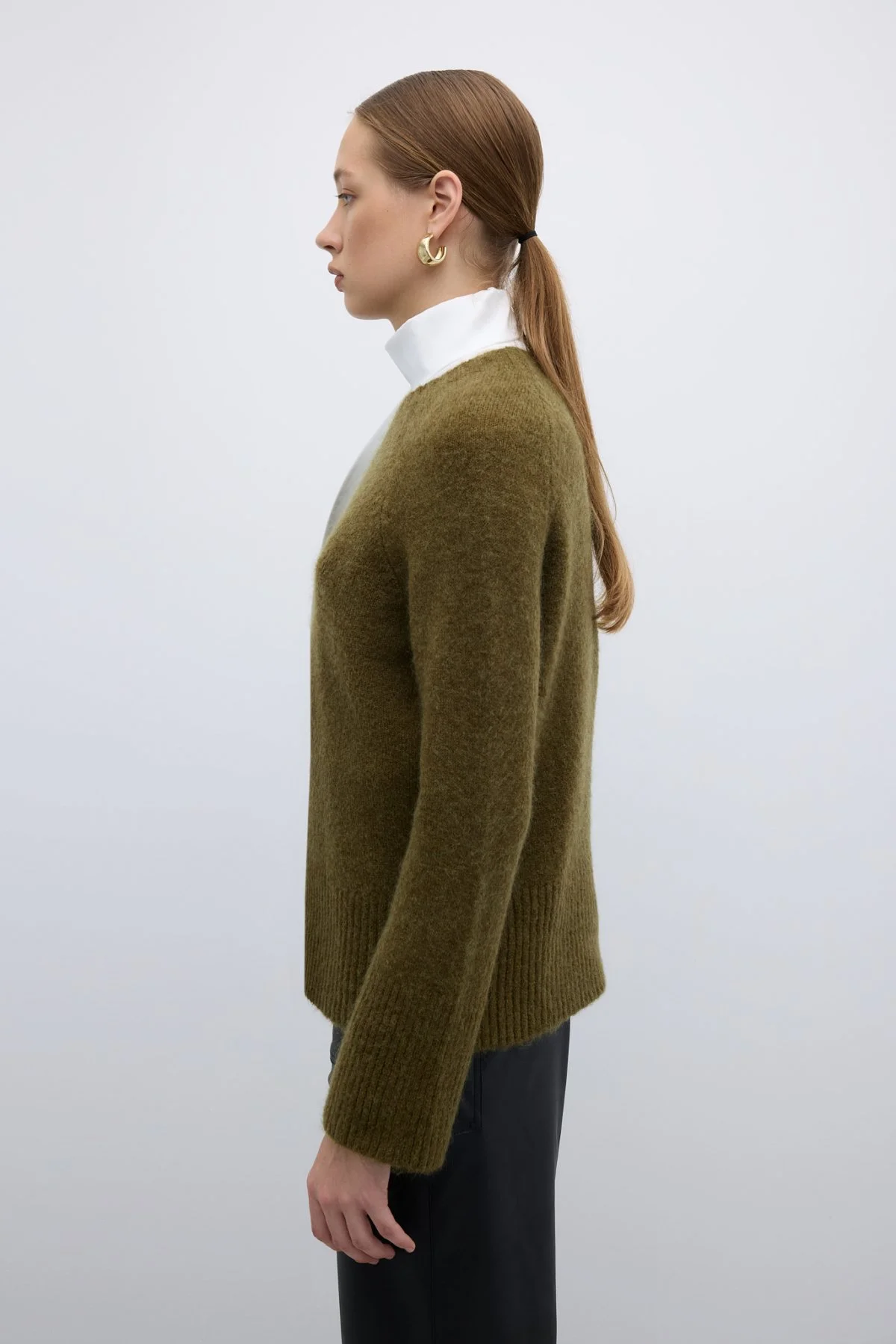 Bisiklet Yaka Triko Olive - 5