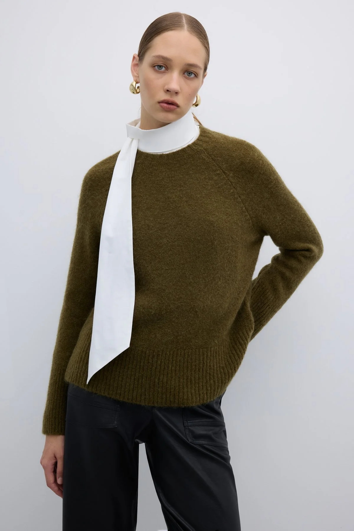 Bisiklet Yaka Triko Olive - 1