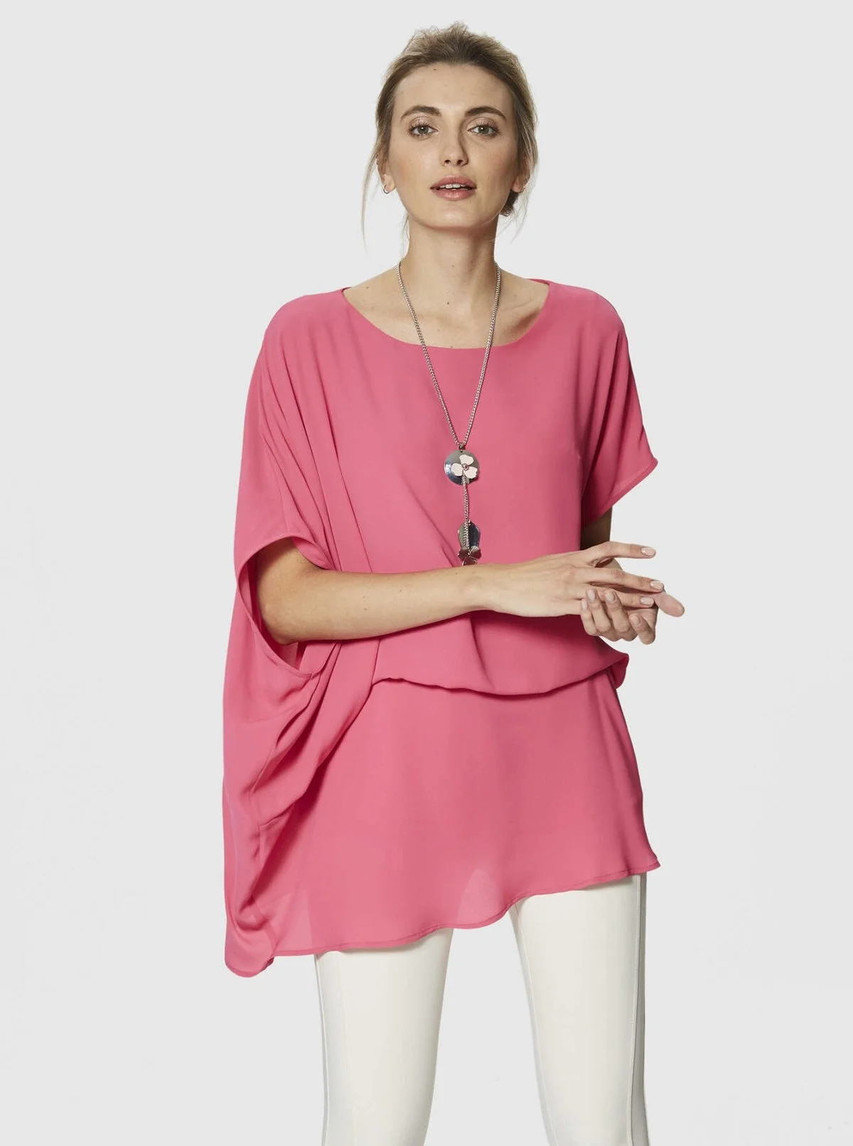 Bol Kesim Bluz Fuşya - 1
