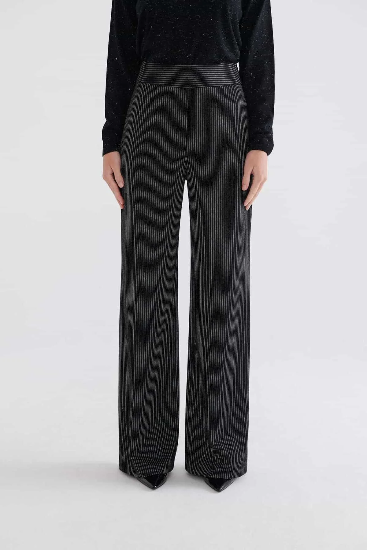  Bol Kesim Çizgili Kadın Pantolon Standart Renk - 3