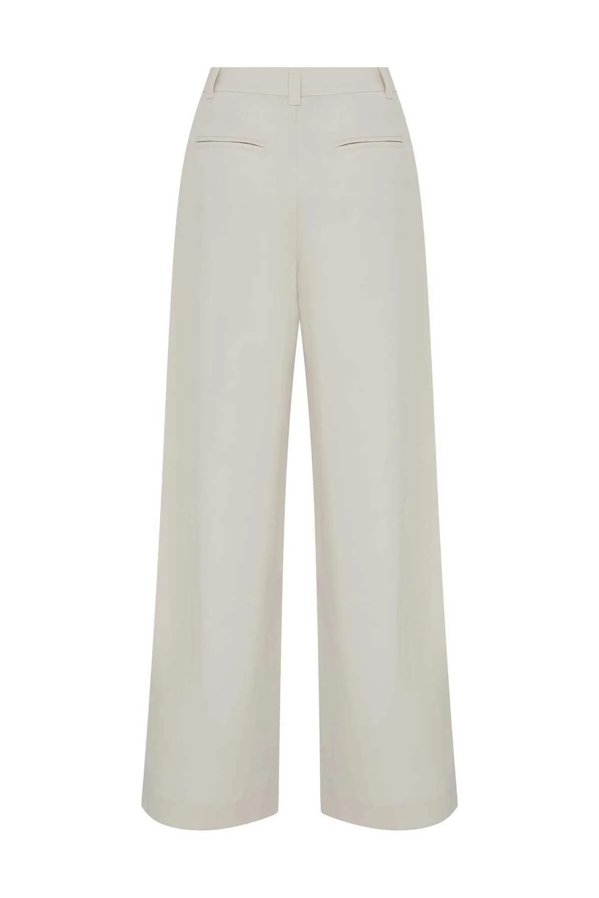 Bol Paçalı Kadın Pantolon Bej - 2