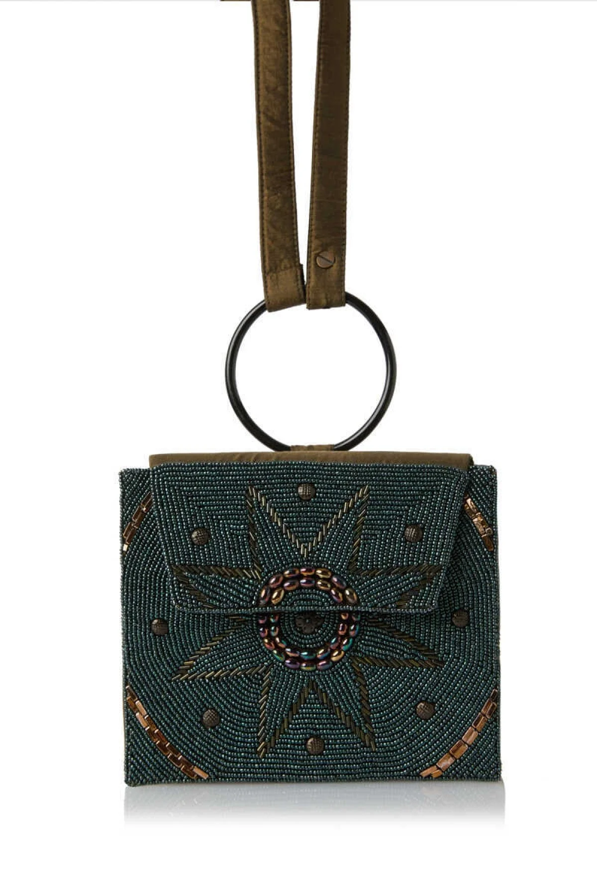  Boncuk İşlemeli Askılı Çanta Standart Renk - 1